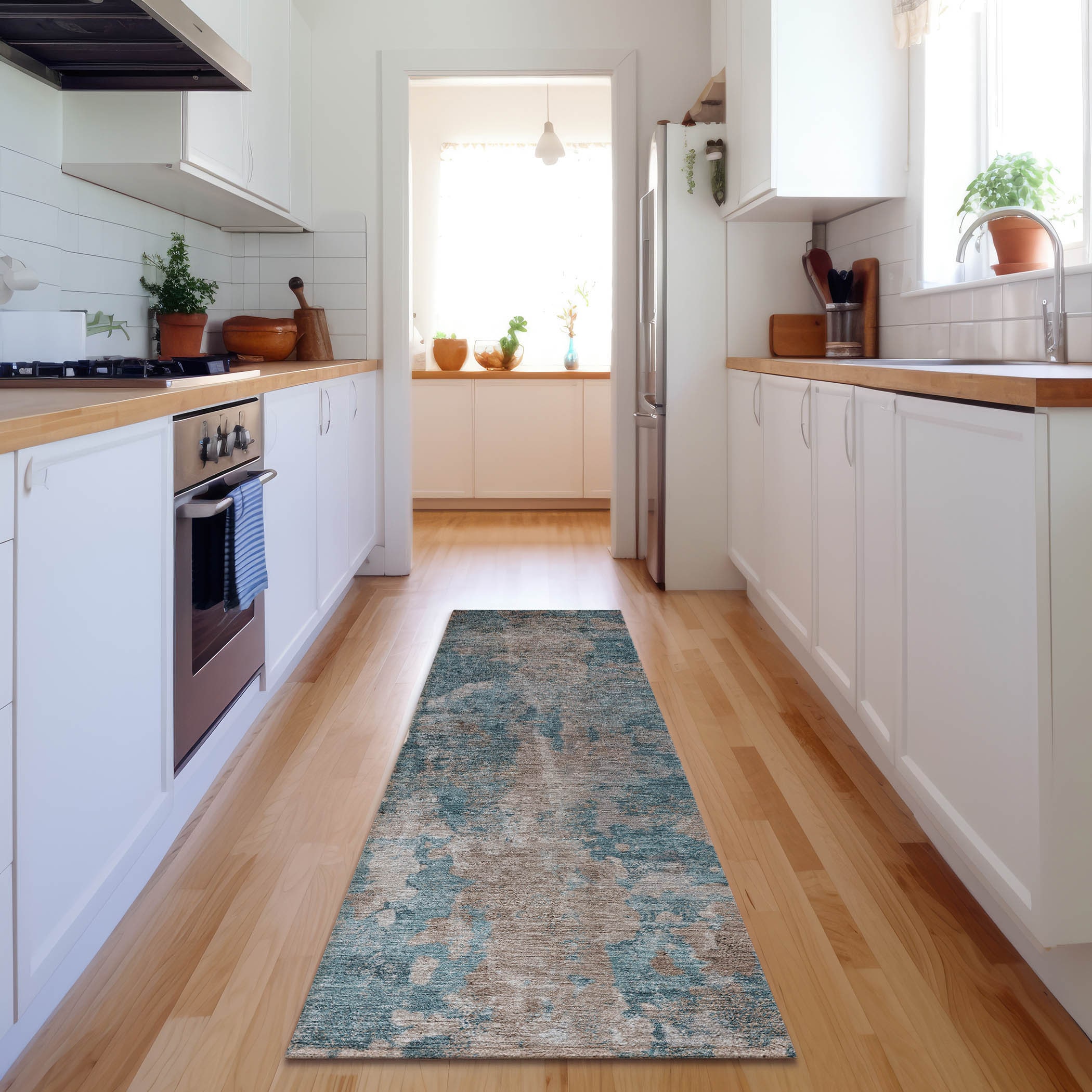 Addison Rugs AMF555DN10X14 Mayfield AMF555DN 10 x 14 (ft) Loomed Polyester Denim Rectangular Indoor Geometric Machine washable Area rug