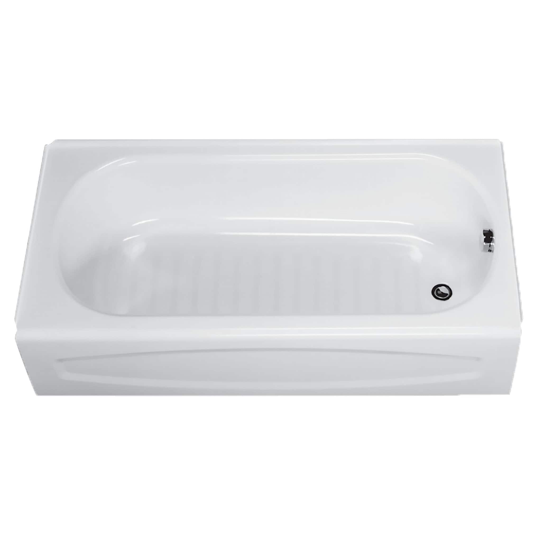 American Standard 0255112.020 New Salem 30-Inches x 60-Inches White Porcelain enameled steel Rectangular Alcove Soaking bathtub ( Right Drain )