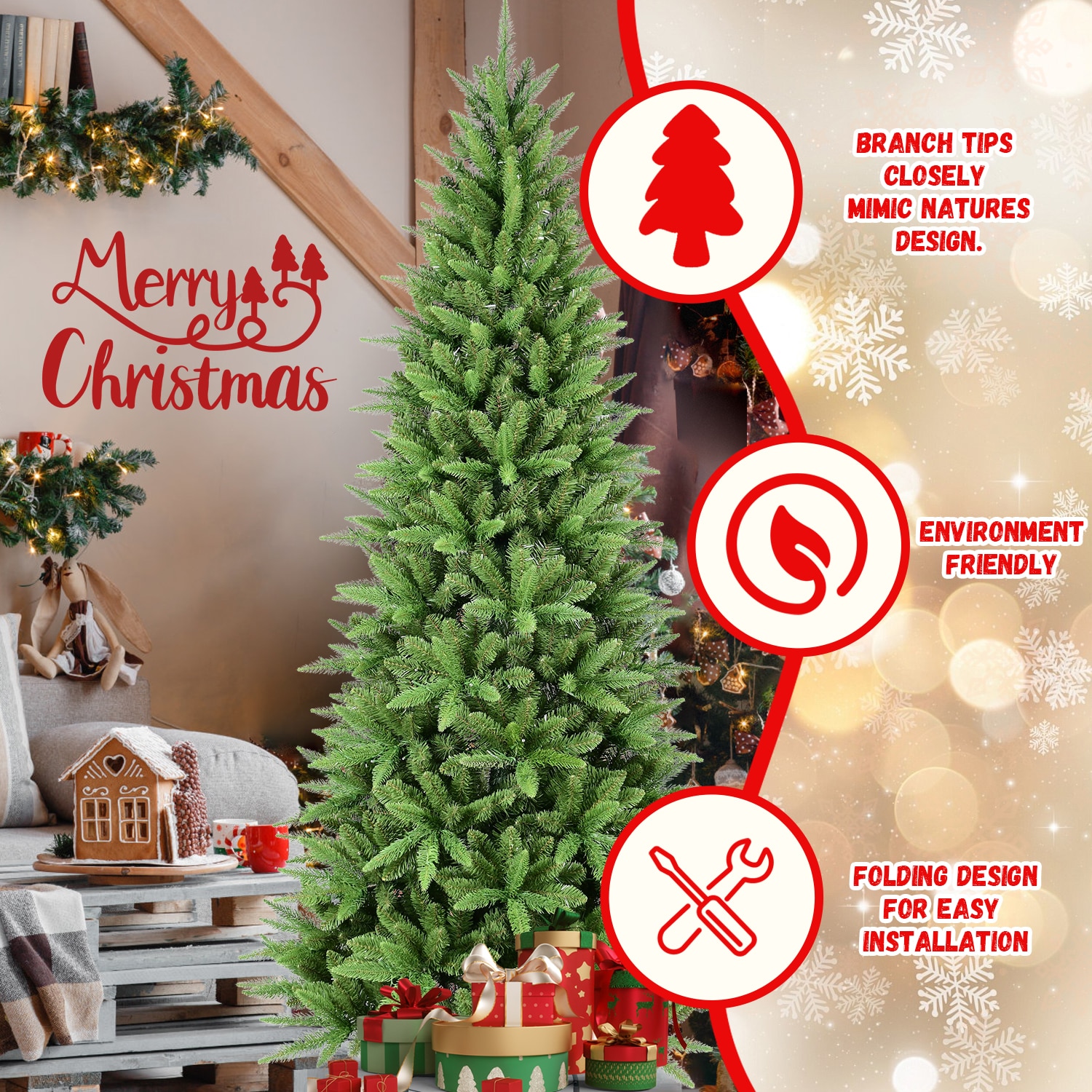 WELLFOR CM-HGY-22877US Artificial-Christmas-Trees - View #6