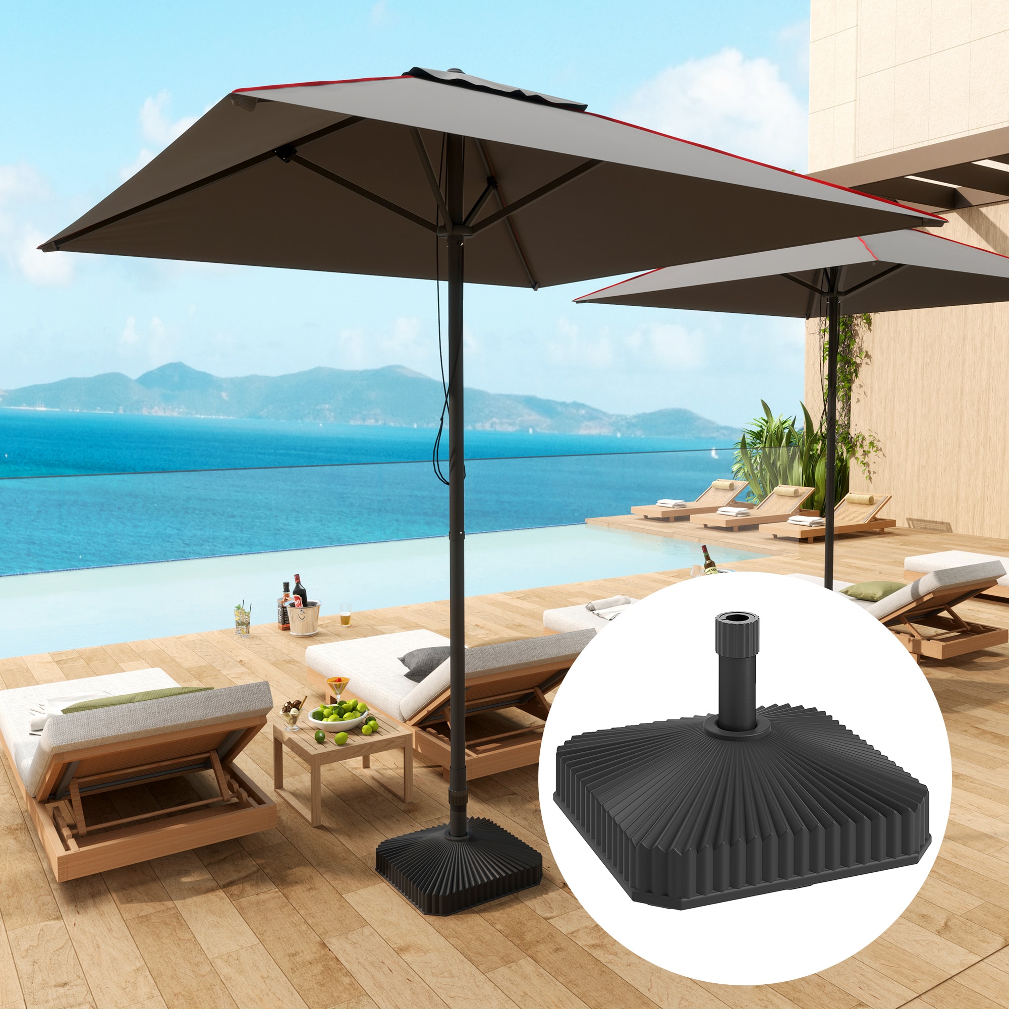 Outsunny 84D-404V00BK Umbrella-Bases - View #2