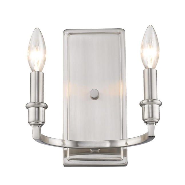 Golden Lighting Ellyn 8.625-in W 2-Light Pewter Transitional Wall Sconce Golden Lighting Ellyn 8.625-in W 2-Light Pewter Transitional Wall Sconce