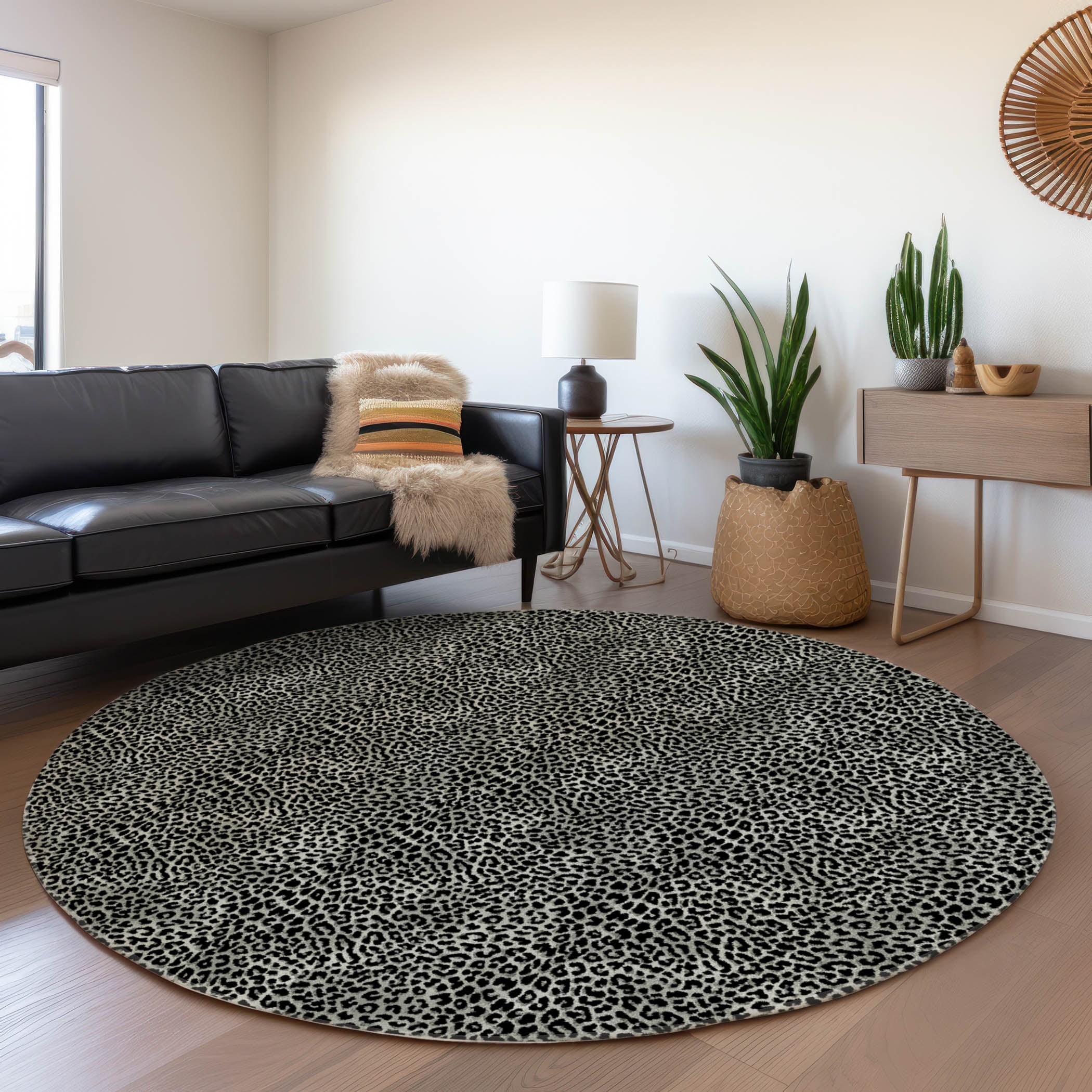 Addison Rugs AMF43SH8RO Mayfield AMF43SH 8 x 8 (ft) Loomed Polyester Shadow Round Indoor Abstract Machine washable Area rug