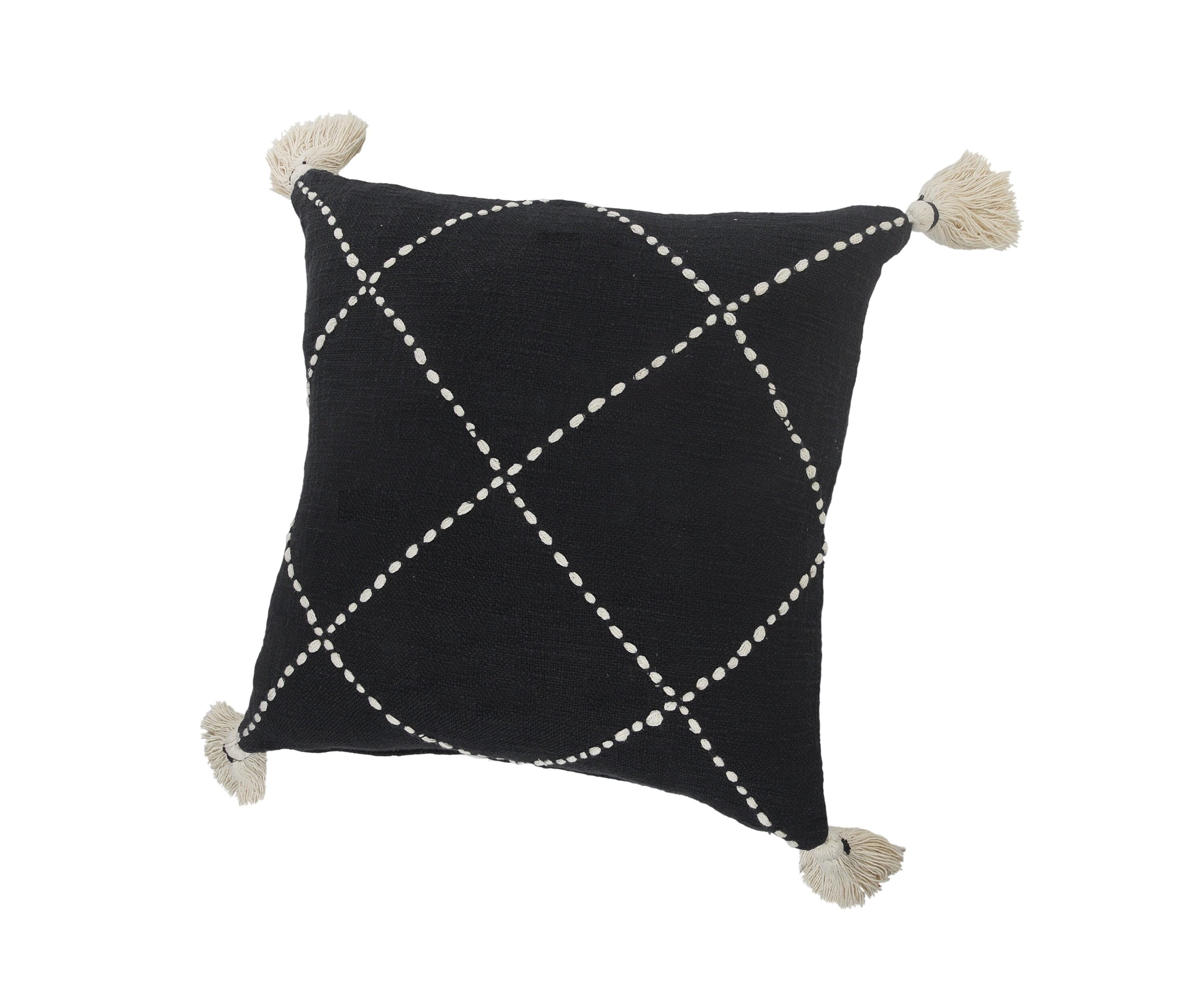 LR Home 4854A9084934J8 Avant-garde 20-in x 20-in White/Black Square Indoor Decorative Pillow