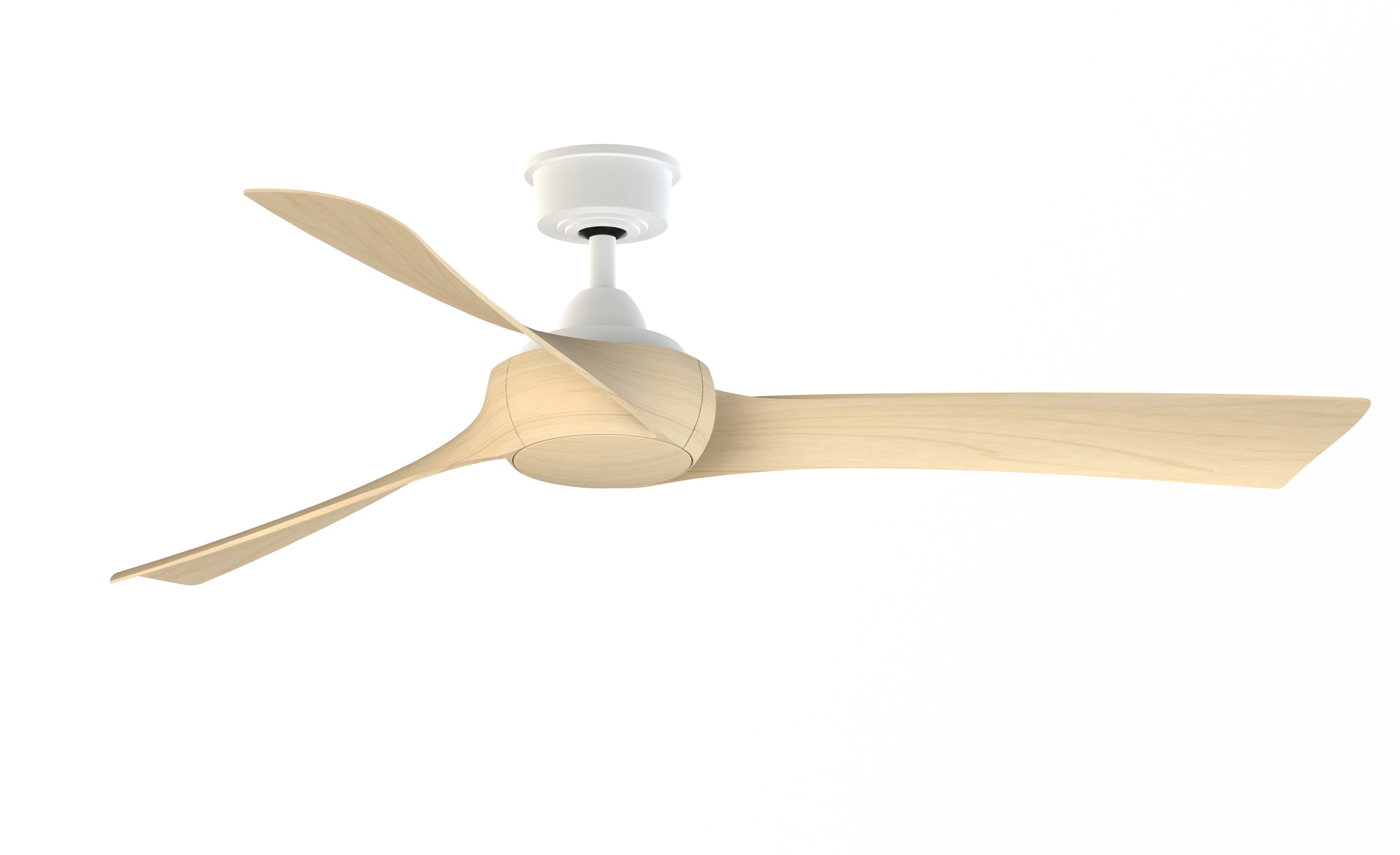 Fanimation FPD8530MW-60N Wrap Custom 60-in Matte White Indoor/Outdoor Smart Ceiling Fan and Remote (3-Blade)