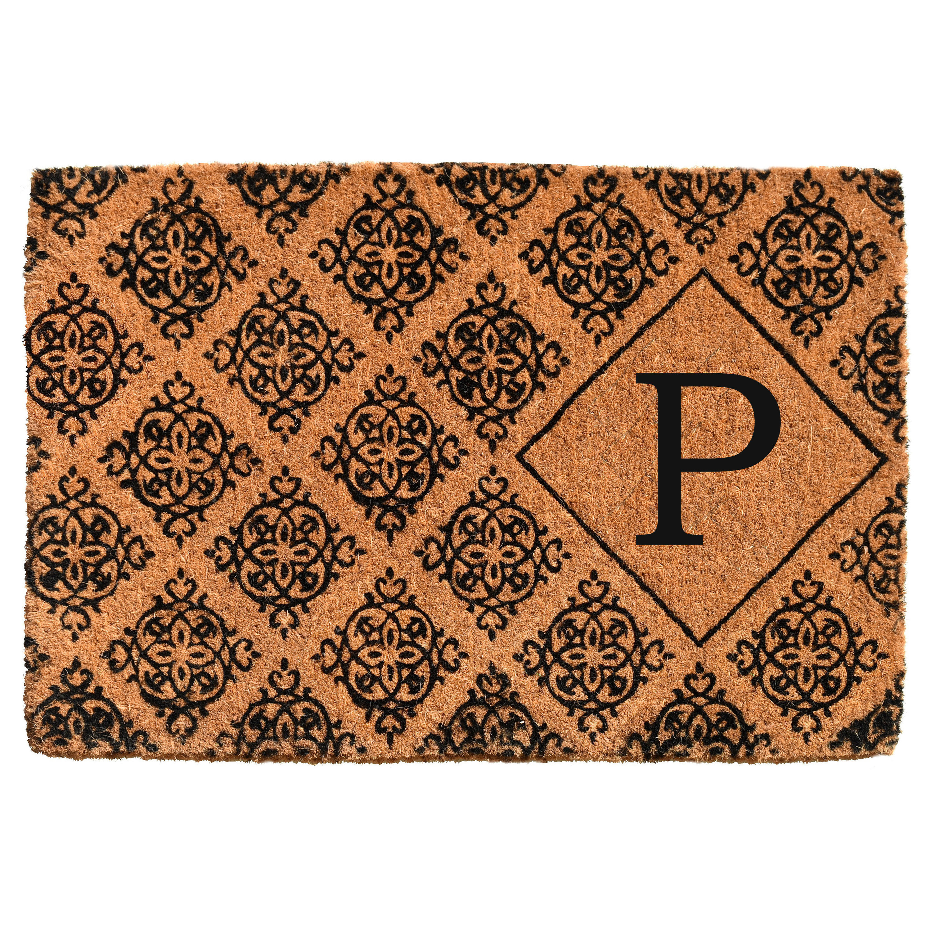 Callowaymills 103332436P 2-ft x 3-ft Natural/Black Coir Rectangular Indoor or Outdoor Decorative Door Mat