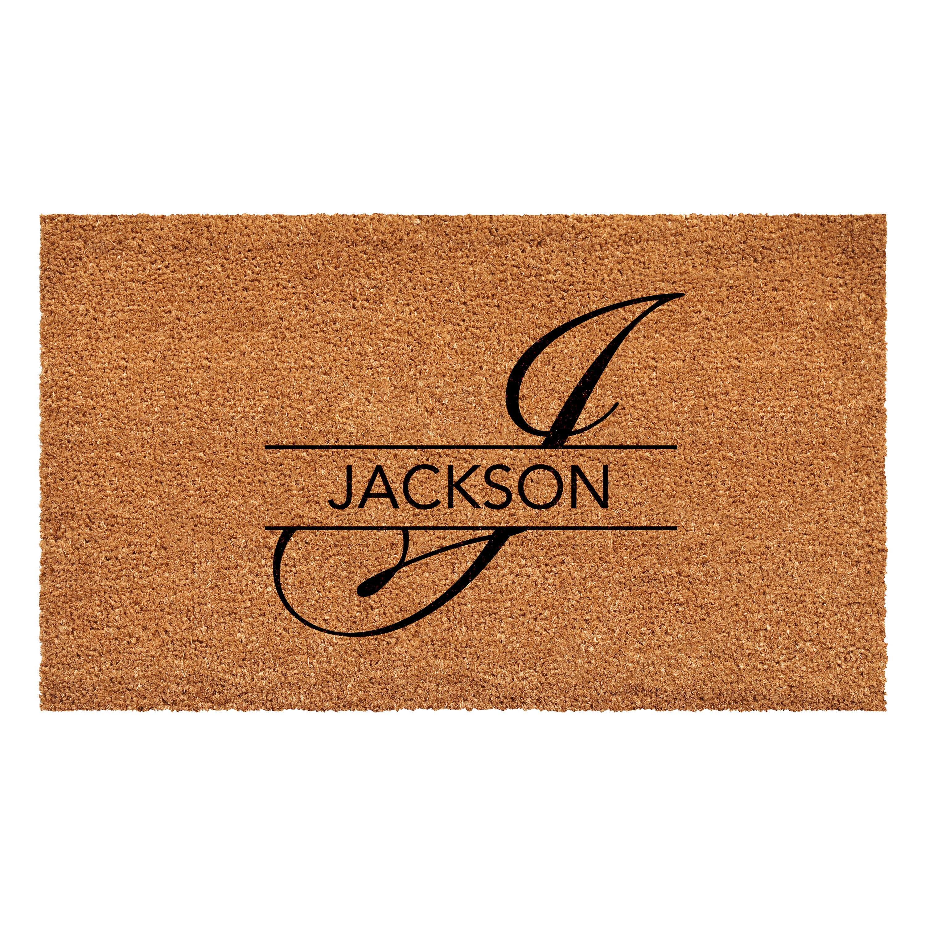 Callowaymills 110851729 1-1/2-ft x 2-1/2-ft Natural, Black Coir/Vinyl Rectangular Indoor or outdoor Decorative Door mat