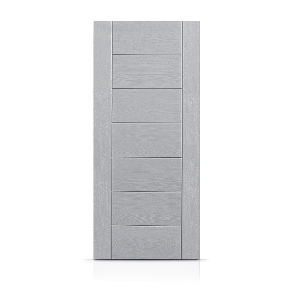 CALHOME PU7-GRAY-S-80X36 36-in x 80-in x Fiberglass No glass Universal reversible Gray Painted Slab Front Door Solid core