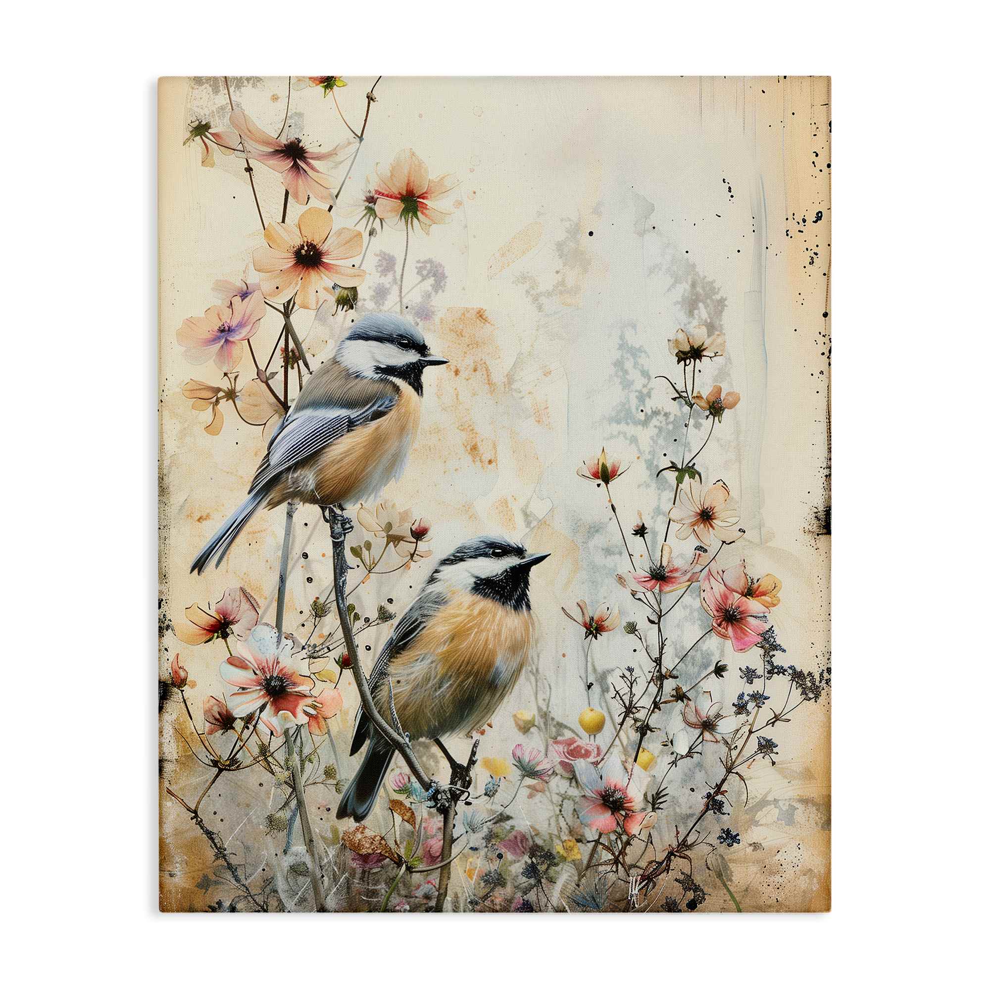 Stupell Industries BT-753-CN-30X40 Sparrows Perched on Florals Canvas design by Arlington Prints