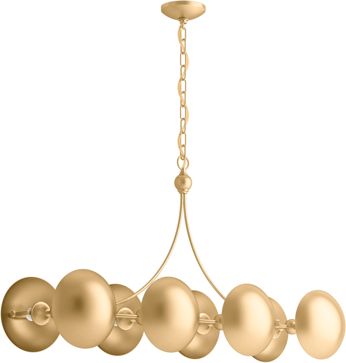 KOHLER 27949-CH08-2GL Vorleigh 8 -Light Brushed Brass Modern/contemporary For Use in Bathrooms, Bedrooms, Dining Rooms, Foyers, Kitchens, Living Rooms Chandelier
