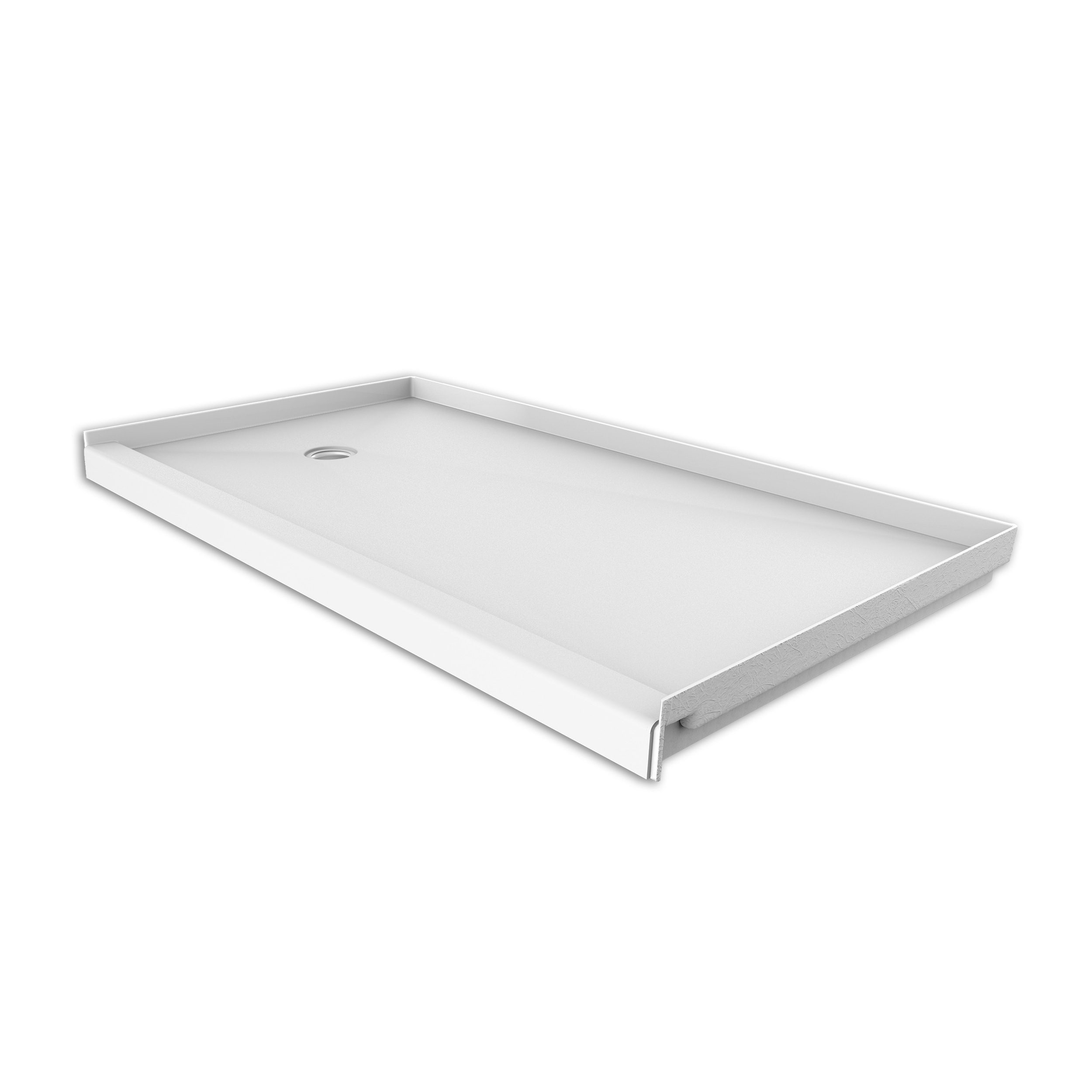 FlexStone FLXSBL6032WH 32-in W x 60-in L White Single Threshold Rectangle Shower pan base with 2.625-in H Threshold (Left Drain)
