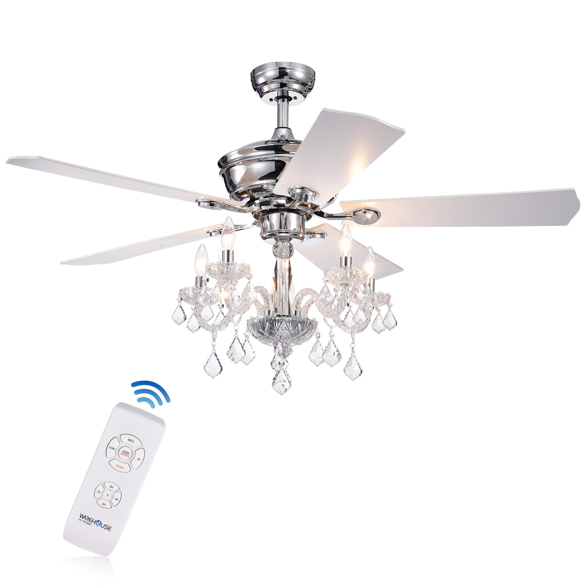 Remote 2-Blade Airplane Cool Unique Integrated LED Clock Light 56 Ceiling Fan 