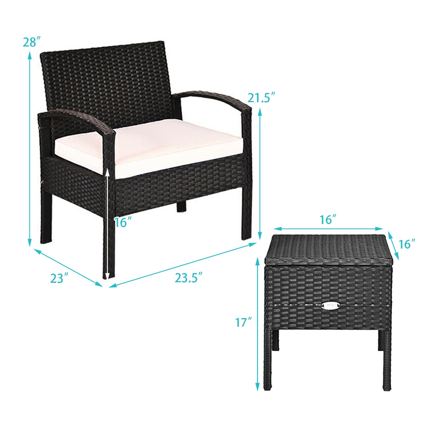 WELLFOR OUJ63757WH Patio-Conversation-Sets - View #6
