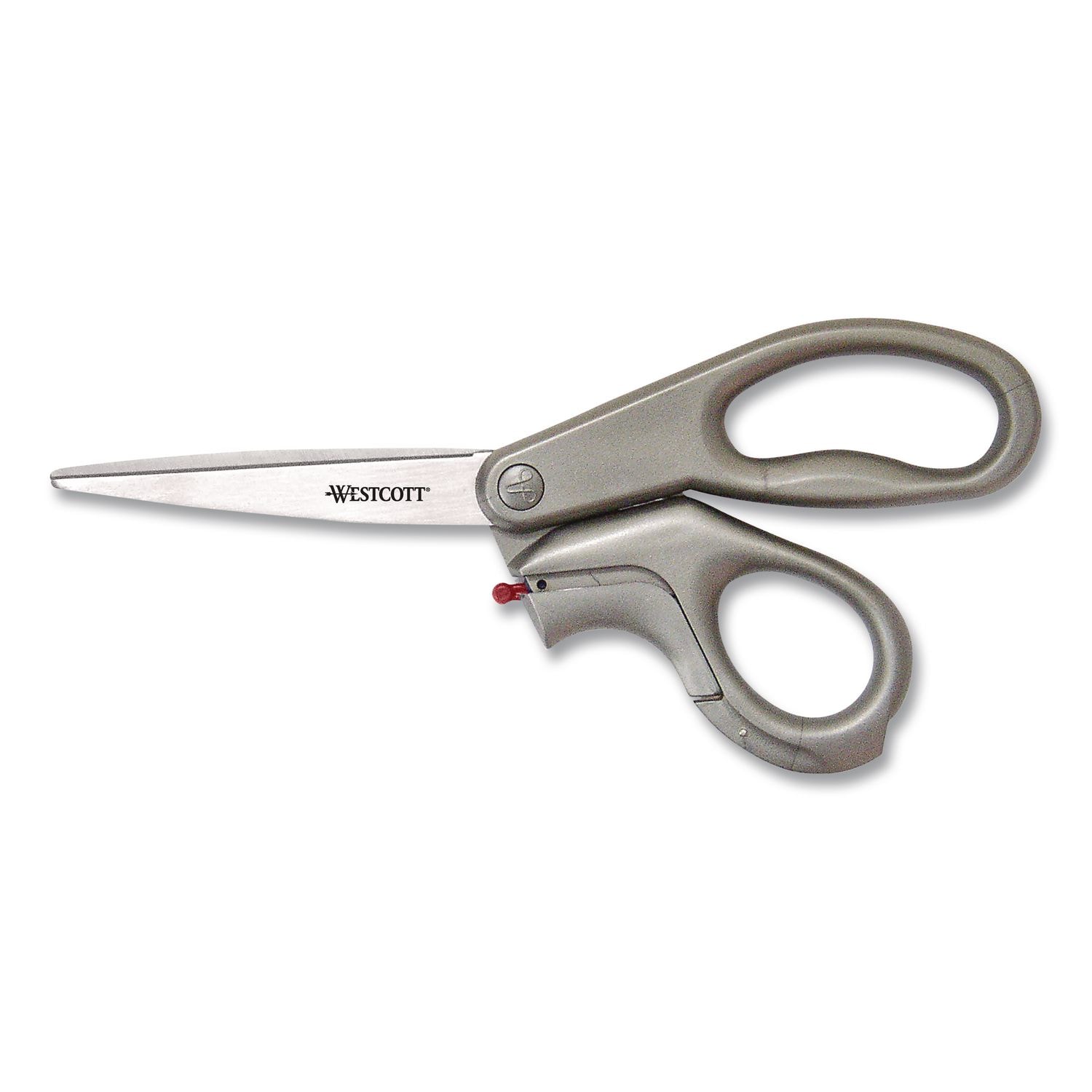 Westcott E Z Open Box Opener Stainless Steel Shears 8 Long 3.25 Cut Length Offset Gray Handle #13227