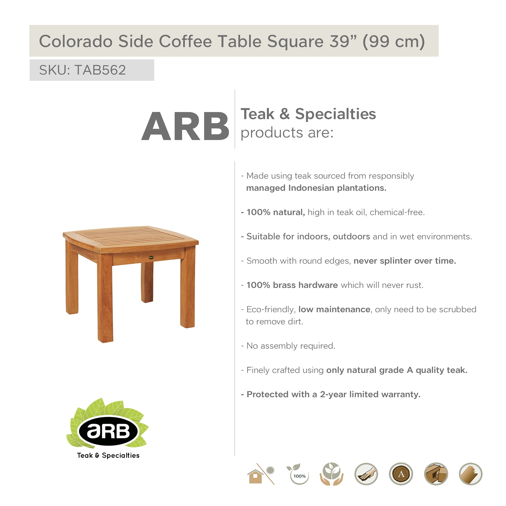 ARB Teak & Specialties TAB562 Patio-Tables - View #6