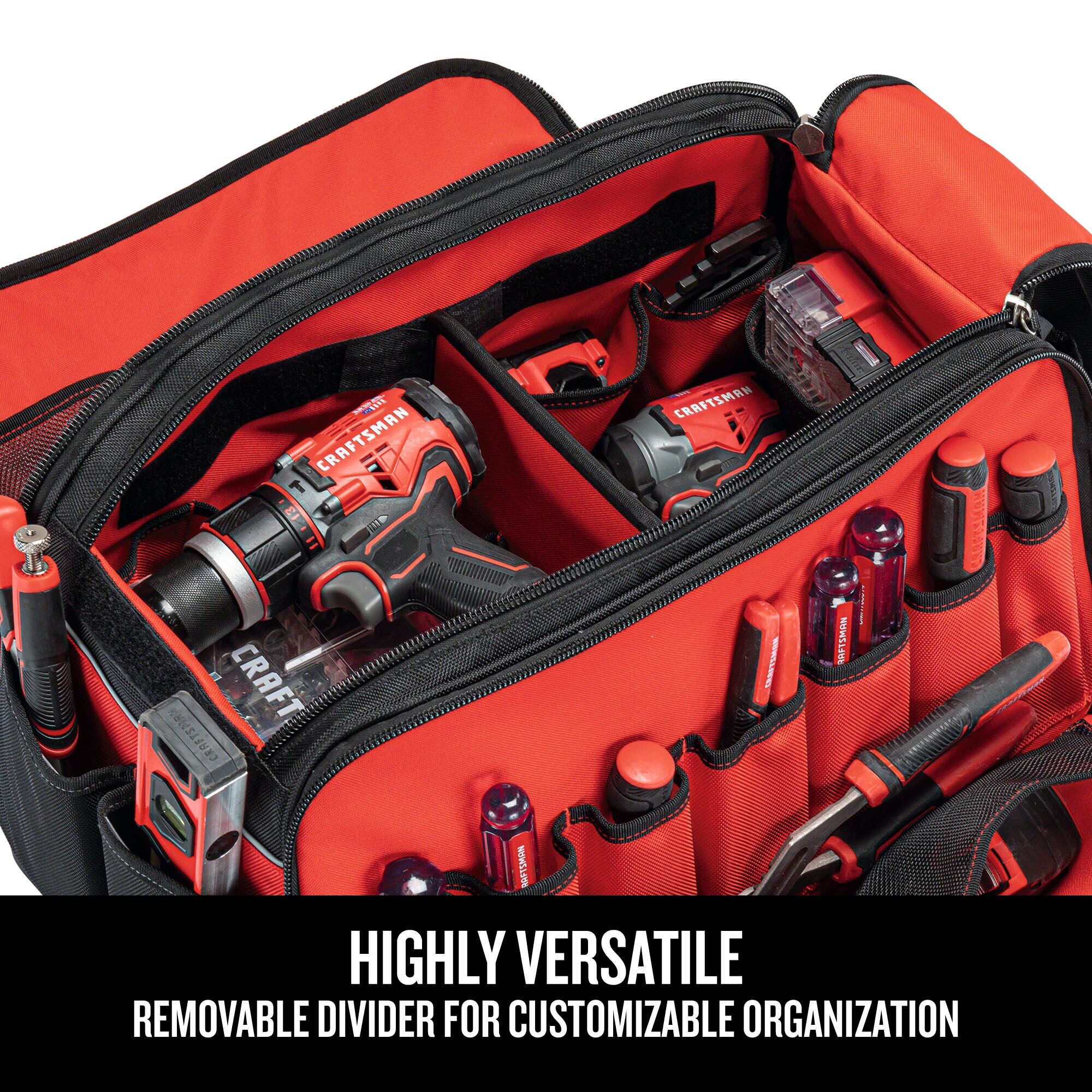 CRAFTSMAN TradeStack 22-in Black Plastic Rolling Storage Tower & Polyester 22.5-in Tool Bag