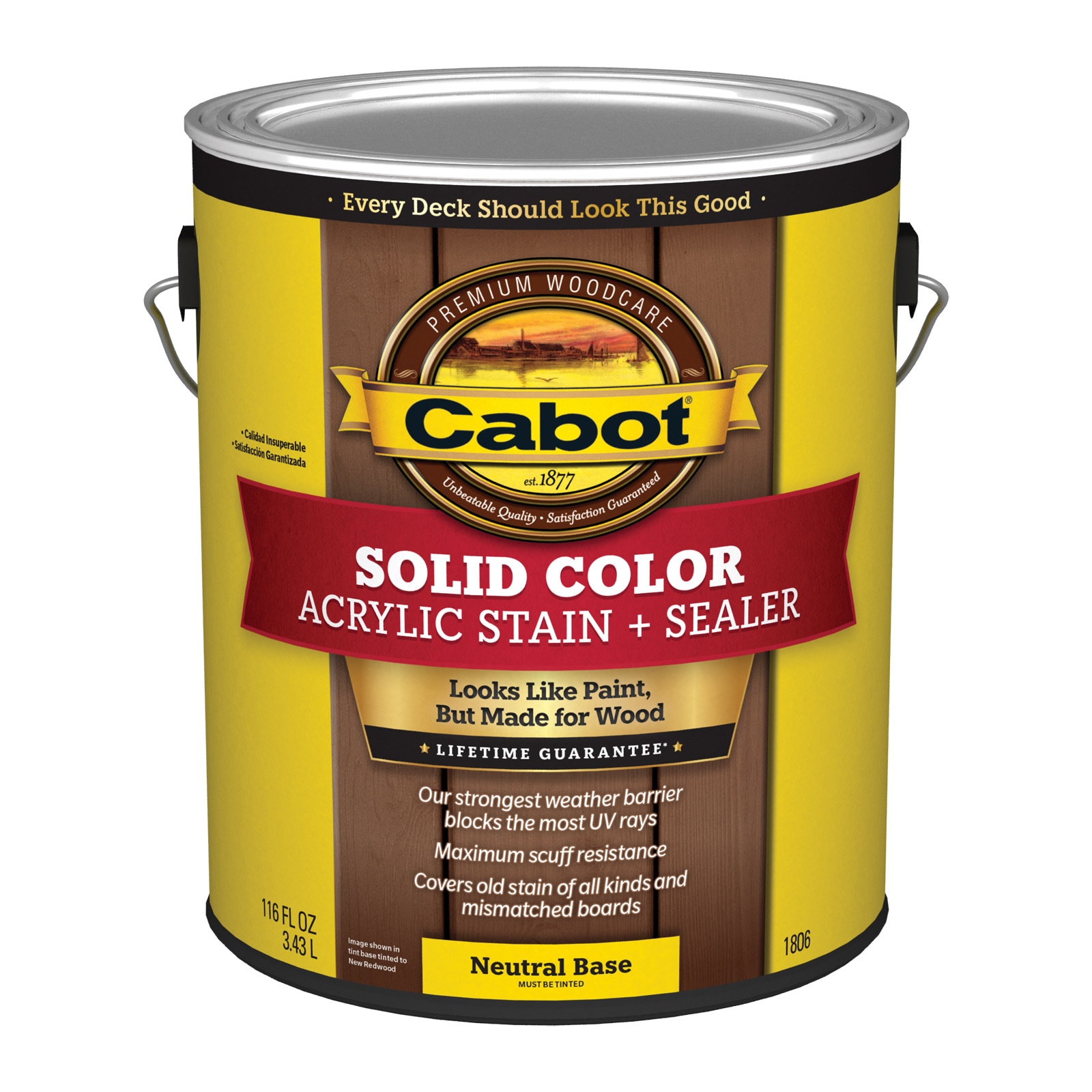 Cabot Neutral Base Semi-transparent Exterior Wood Stain and Sealer  (1-quart) in the Exterior Stains department at