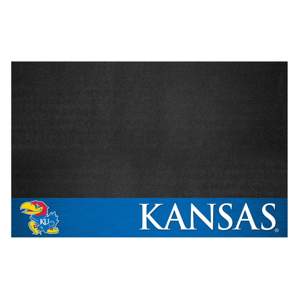 FANMATS 12121 Kansas Jayhawks NCAA Grill Mat Black Vinyl Rectangular Grill Mat