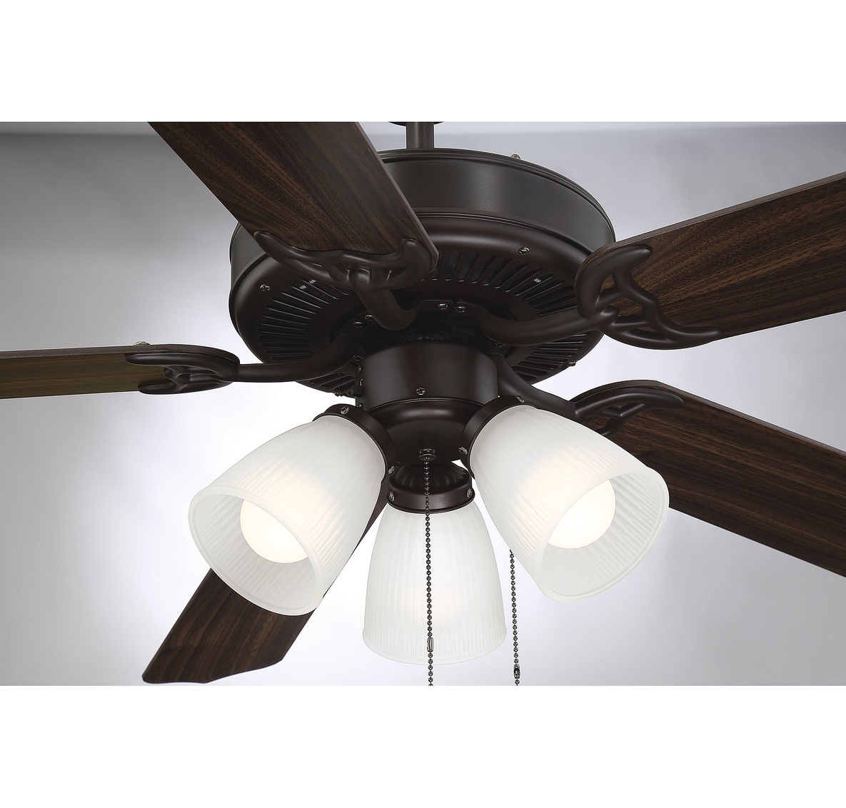 Levi 52" Oil Rubbed Bronze Ceiling Fan with Frosted Glass Lights