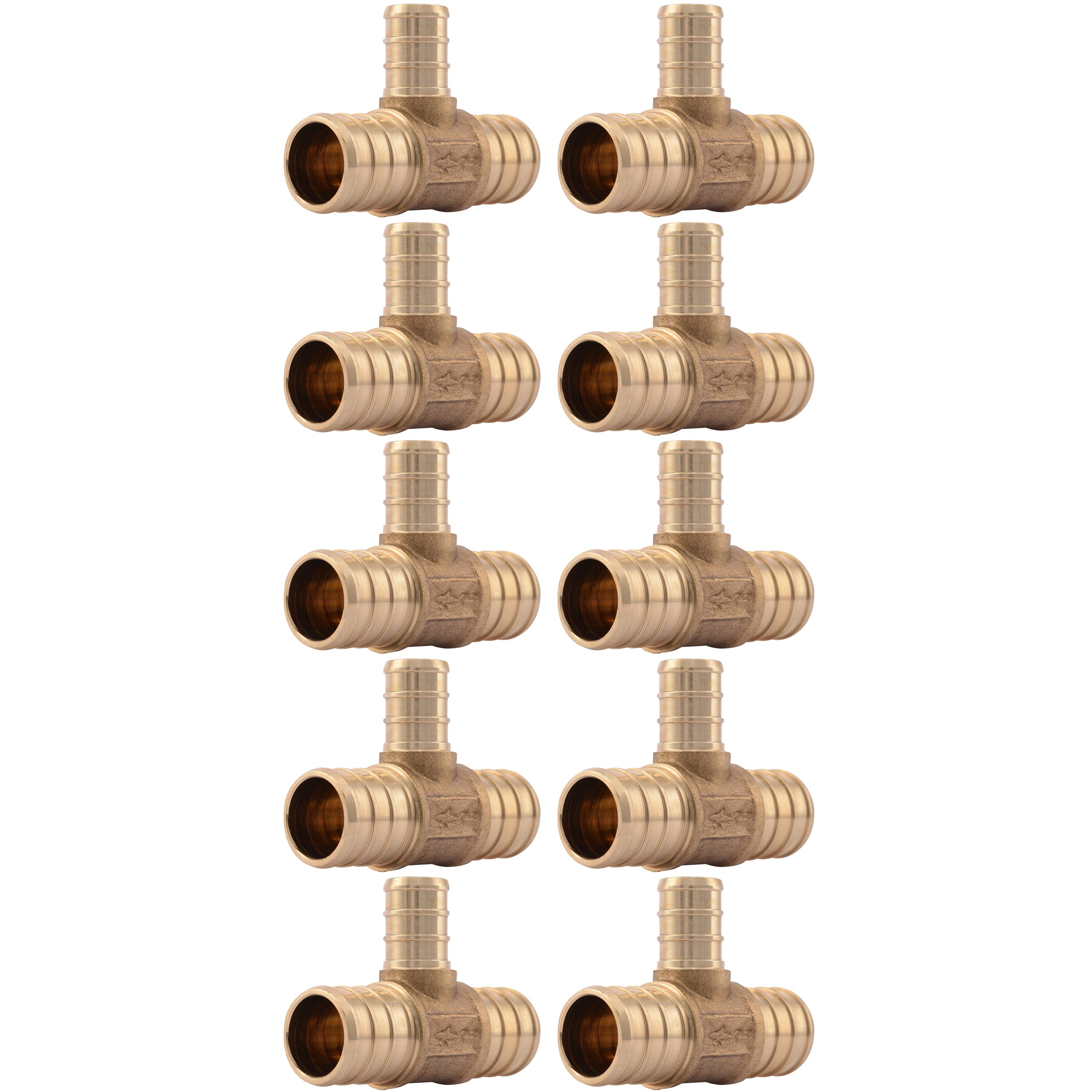 SharkBite  34 in x 34 in x 12 in Crimp Reducing Tee 10Pack Brass for PEXPERT
