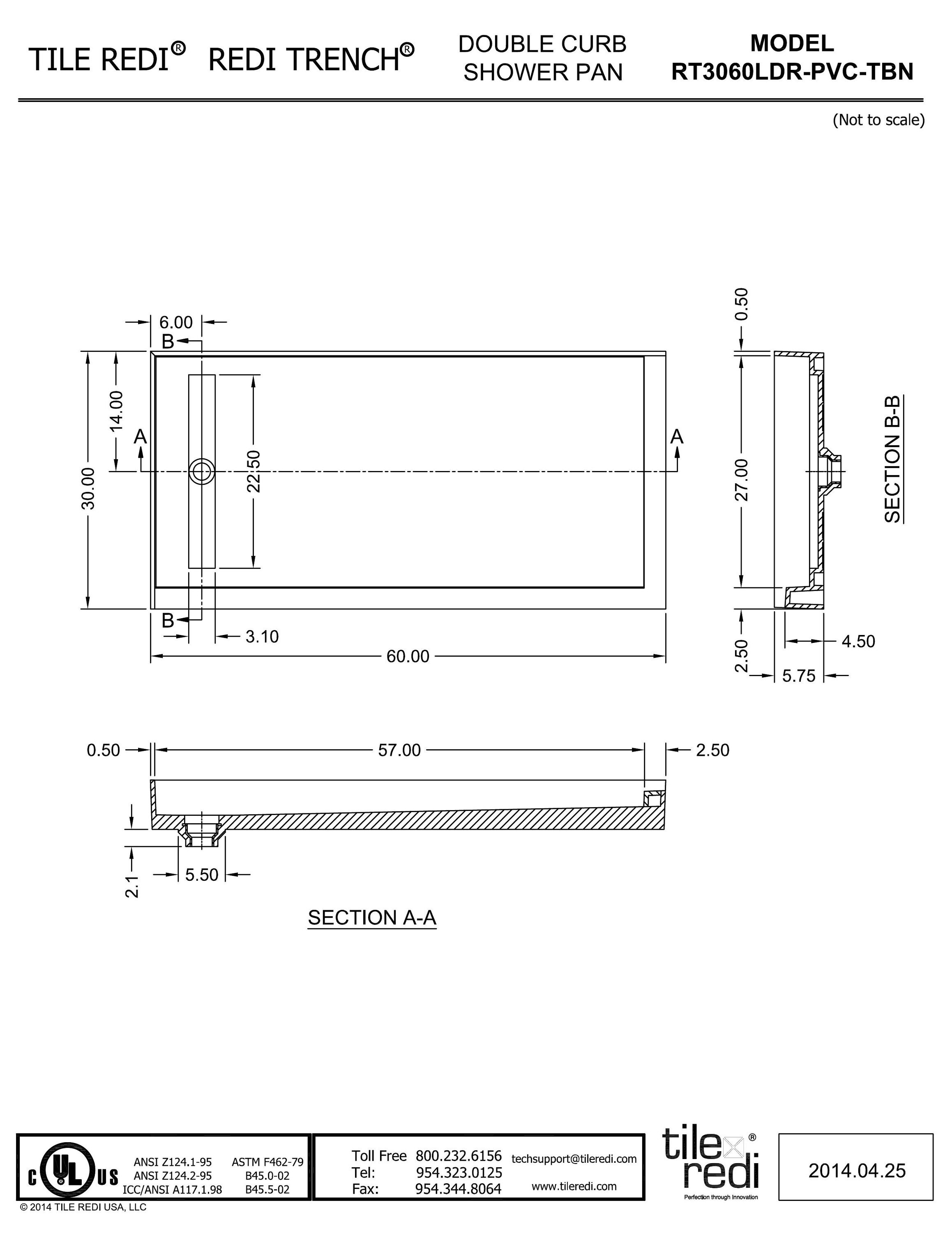 Tile Redi RT3060LDR-PVC-TBN Shower-Floors - View #9