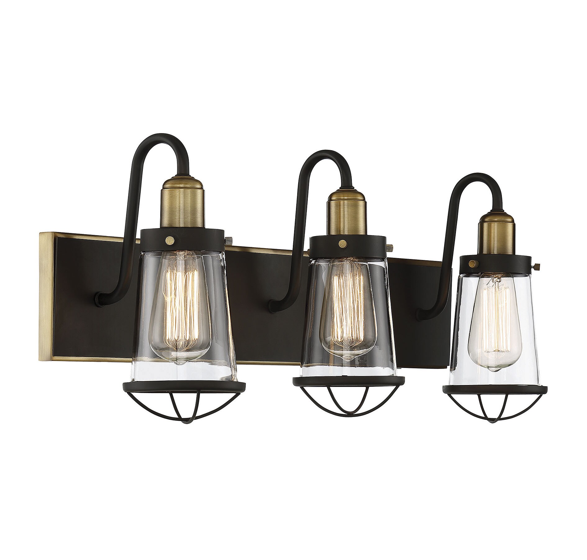 Lansing 3-Light Dimmable Brass and Bronze Bathroom Fixture