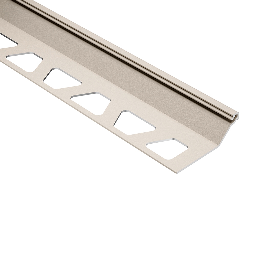 Schluter Systems FSQ125TSC Finec-SQ 0.5-in W x 98.5-in L Cream textured color-coated aluminum Aluminum Square edge Tile Edge Trim