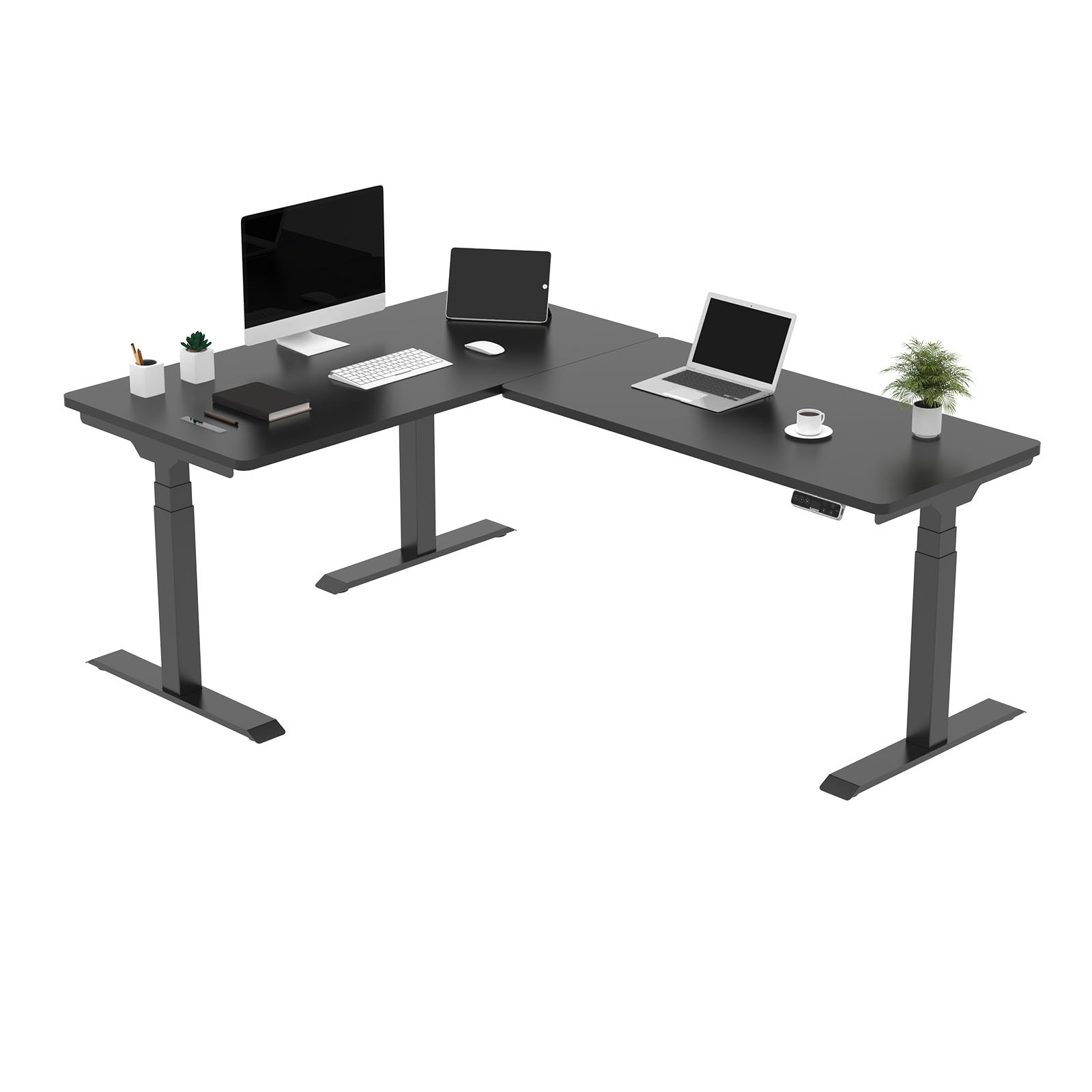 FlexiSpot E7LBR557624B 76-in Black Modern/Contemporary Standing desk