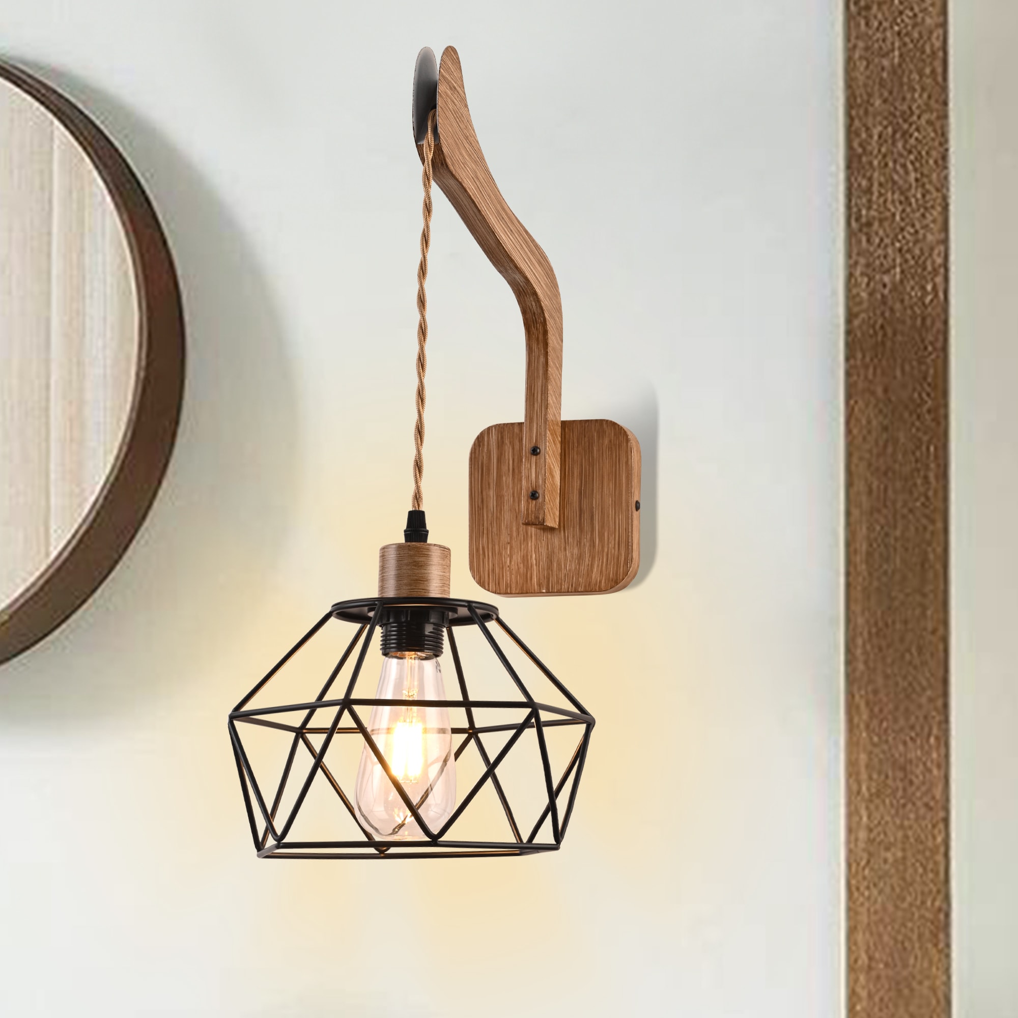 Bella Depot MZD4091 Minimalism 10.63-in W 1 -Light Matte Black Farmhouse Wall Sconce