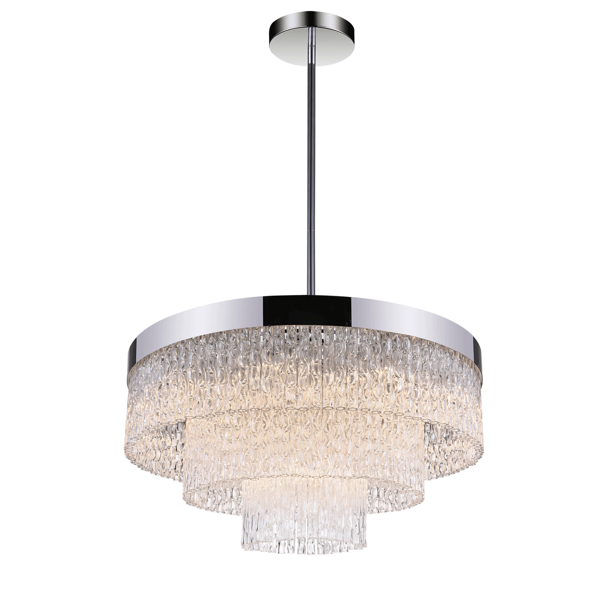 CWI Lighting 5695P32-12-601 Carlotta 12 -Light Chrome Transitional For Use in Bathrooms, Bedrooms, Dining Rooms, Foyers, Kitchens, Living Rooms Chandelier
