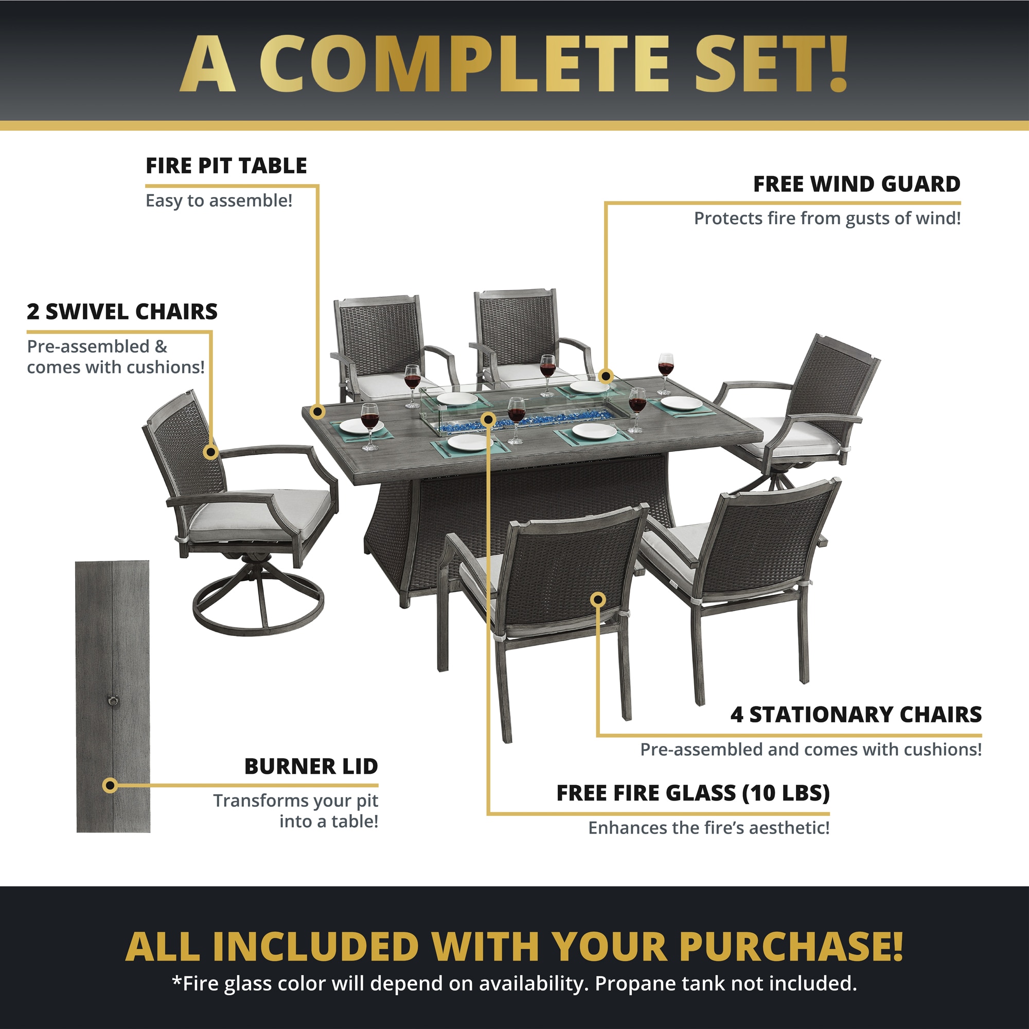 Kinger Home FPDTS-001-GRY-GRY Patio-Conversation-Sets - View #8