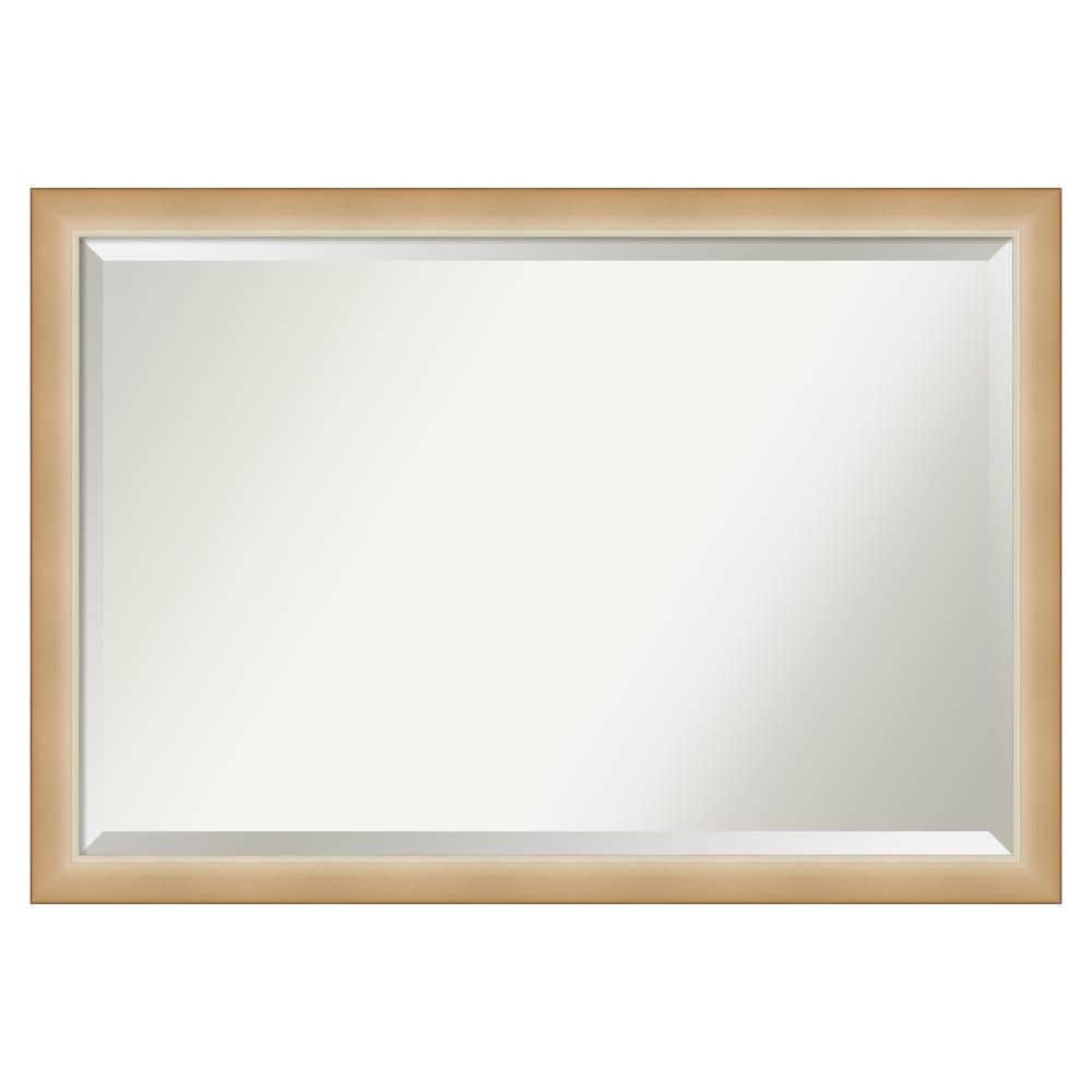 Amanti Art DSW4960983 Eva 39.25-in x 27.25-in Framed Rectangle Bathroom Vanity Mirror ( Champagne,Gold,Silver )