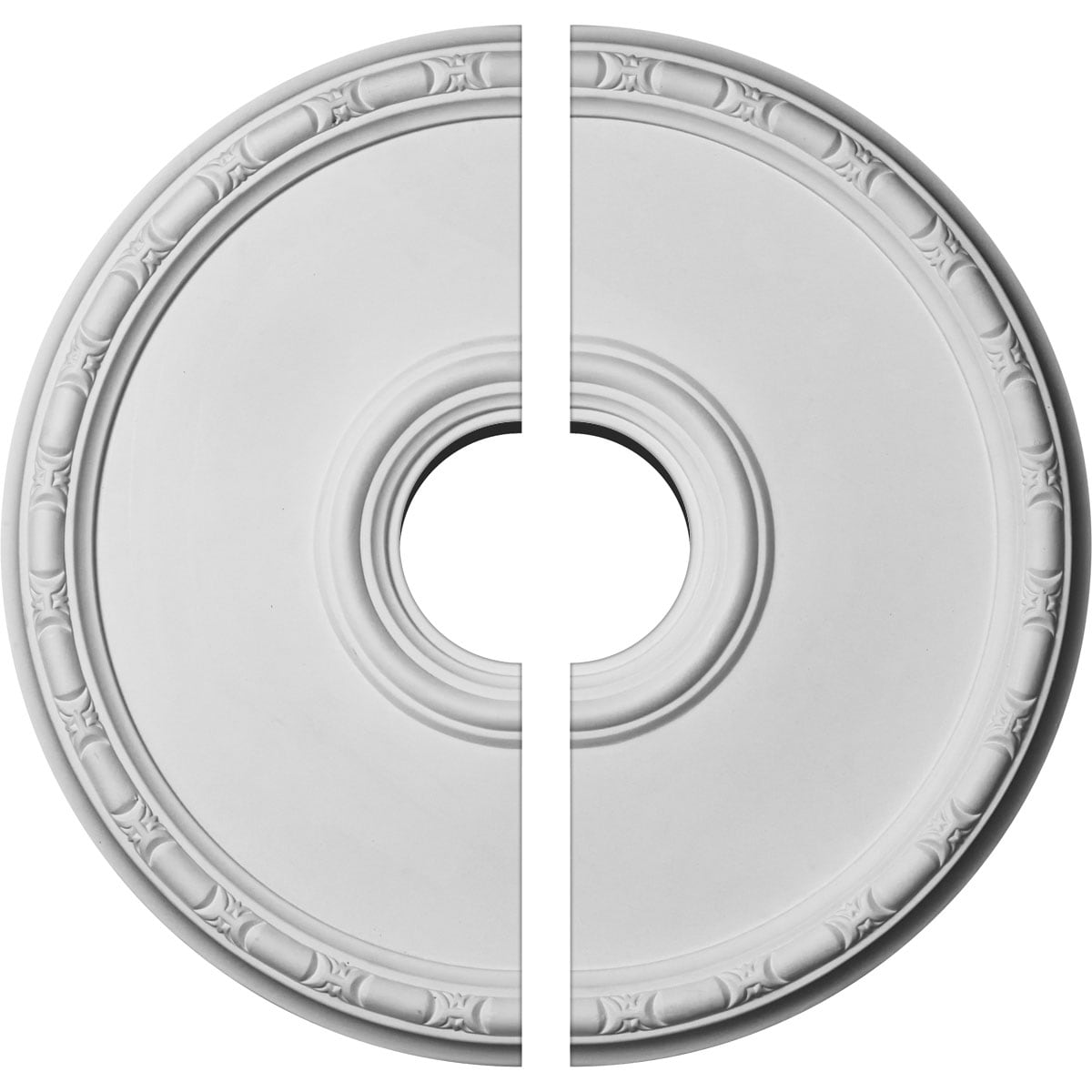 Ekena Millwork CM20OD2-06000 Odessa Bead and Barrel 19.75-in W x 19.75-in L Polyurethane Split Ceiling Medallion