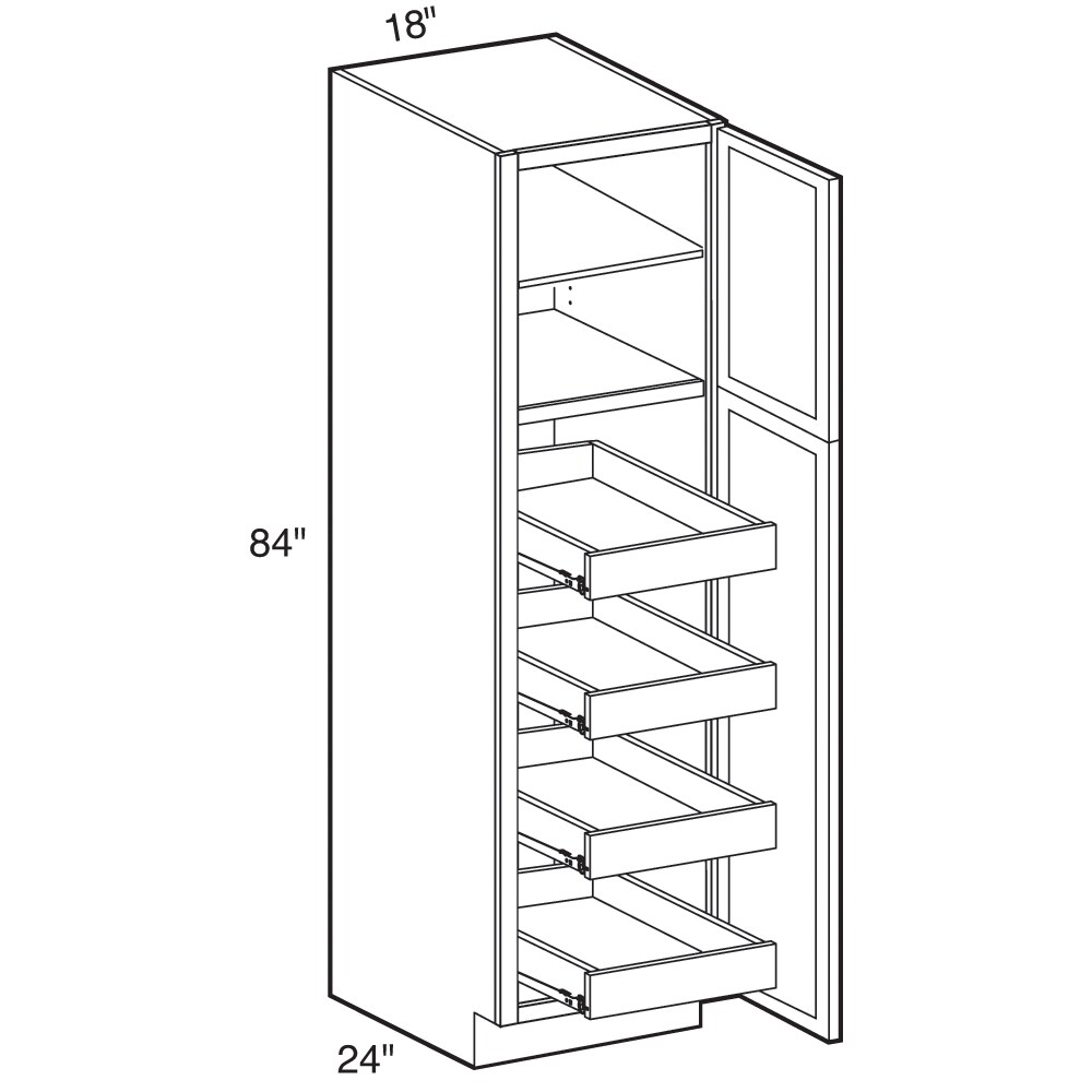 Norfolk Assembled 18 in. W x 84 in. H x 24 in. D Plywood Pantry Cabinet in Painted White