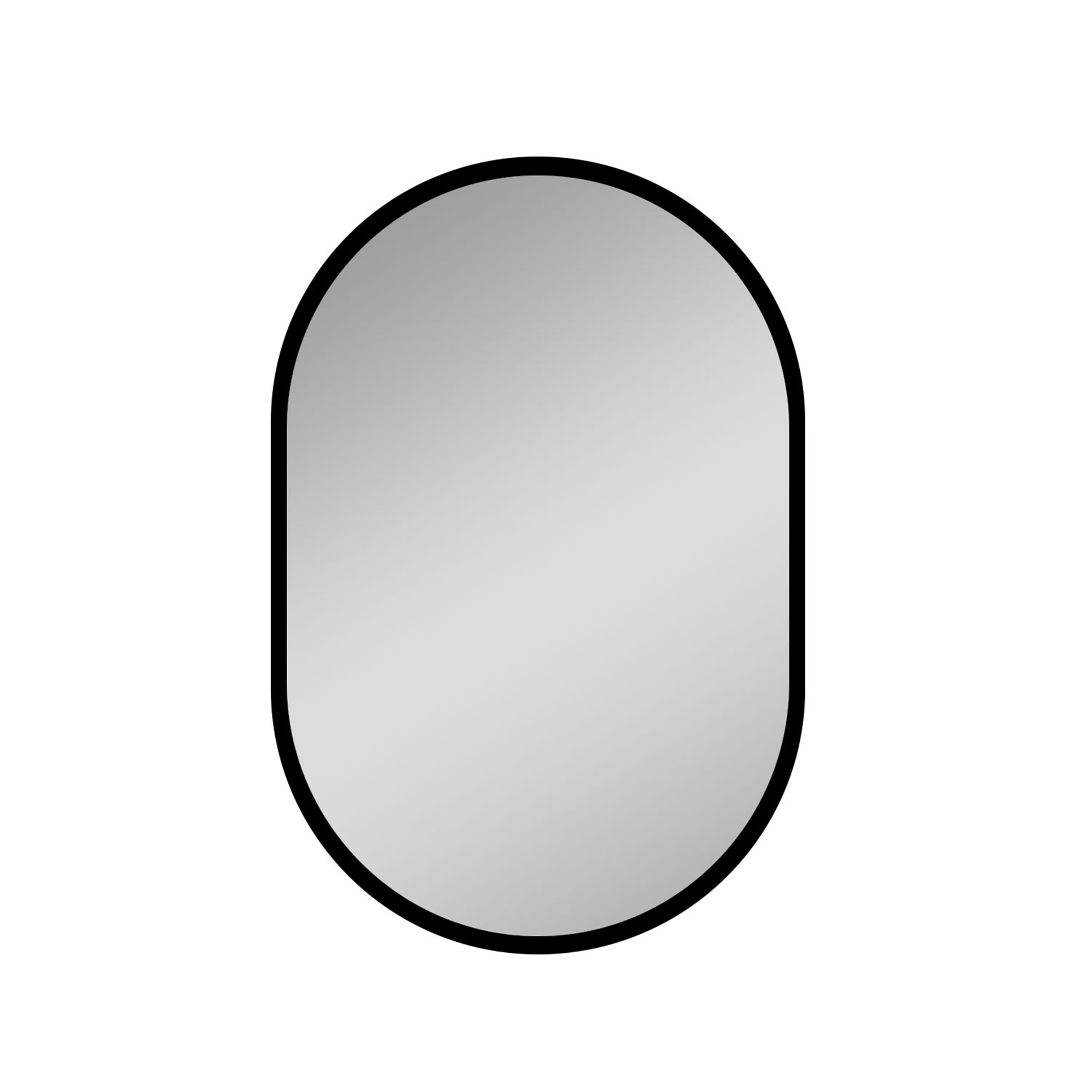 Bybafun YD5300028 24-Inches x 36-Inches Surface Mount Black Mirrored Oval Soft Close Medicine Cabinet