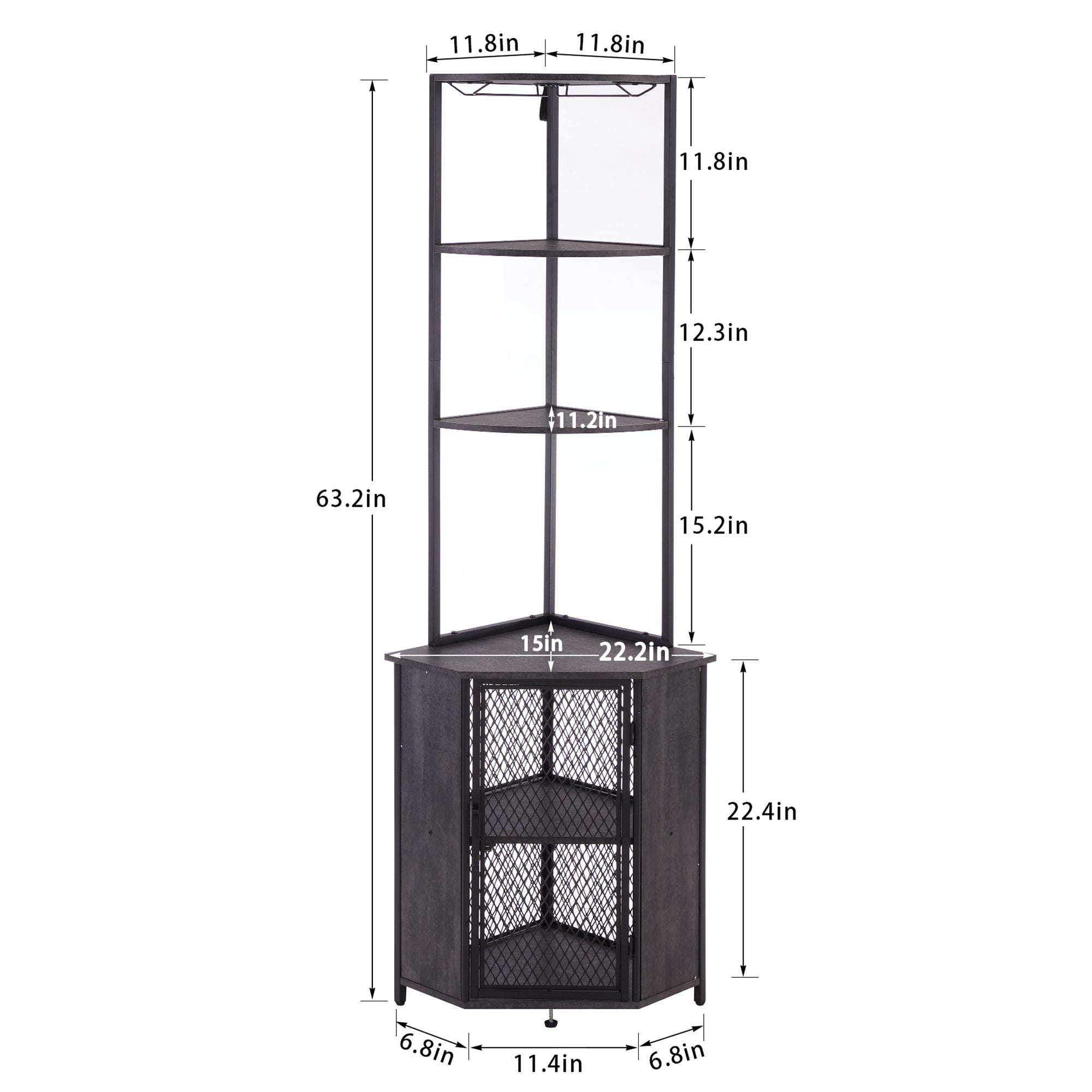 Vecelo LOE-XF-CS04-CGY bookcases - View #3