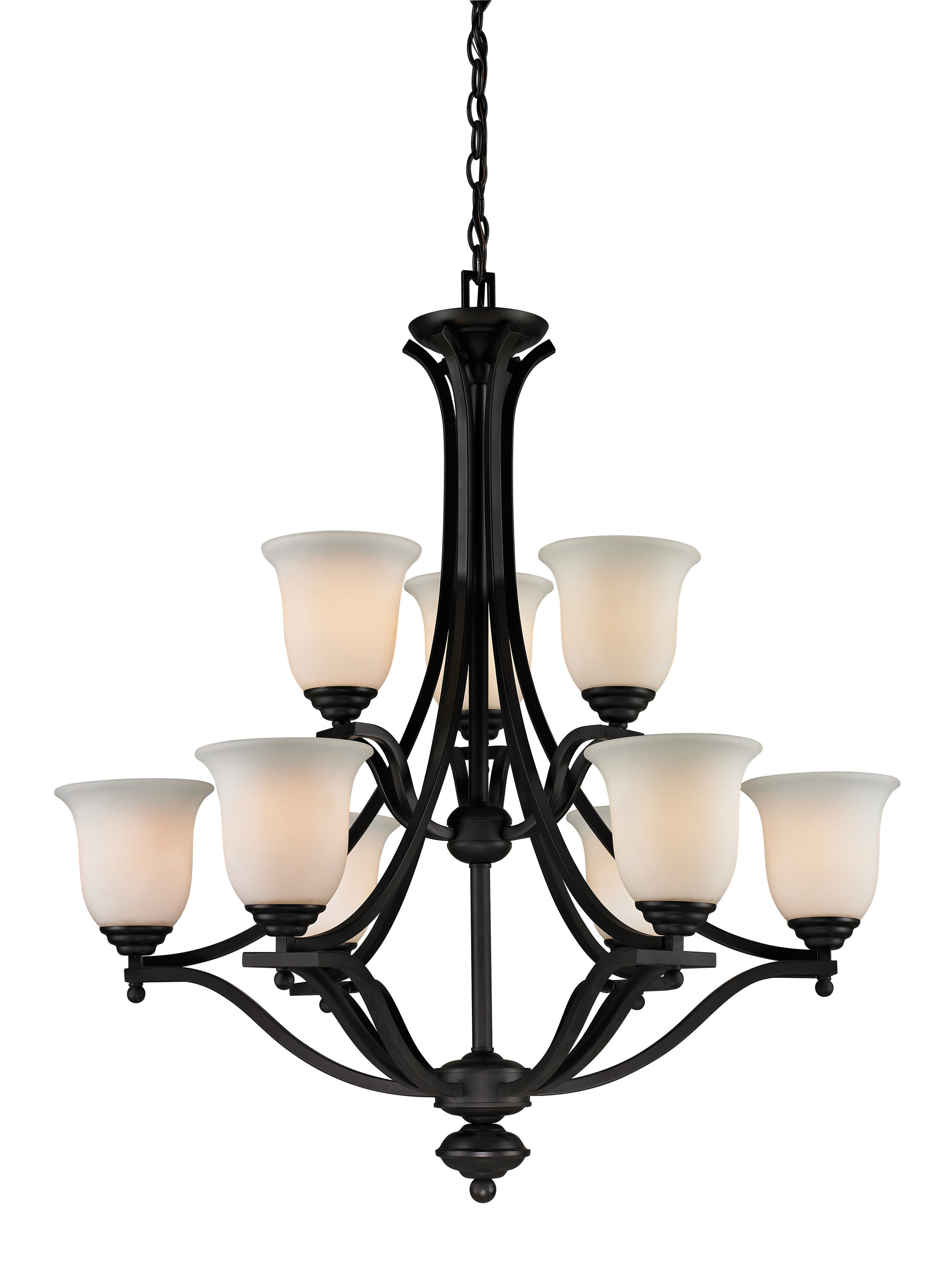 Z-Lite 703-9-MB Lagoon 9 -Light Matte Black Bohemian/global For Use in Dining Rooms, Foyers, Kitchens, Living Rooms Chandelier