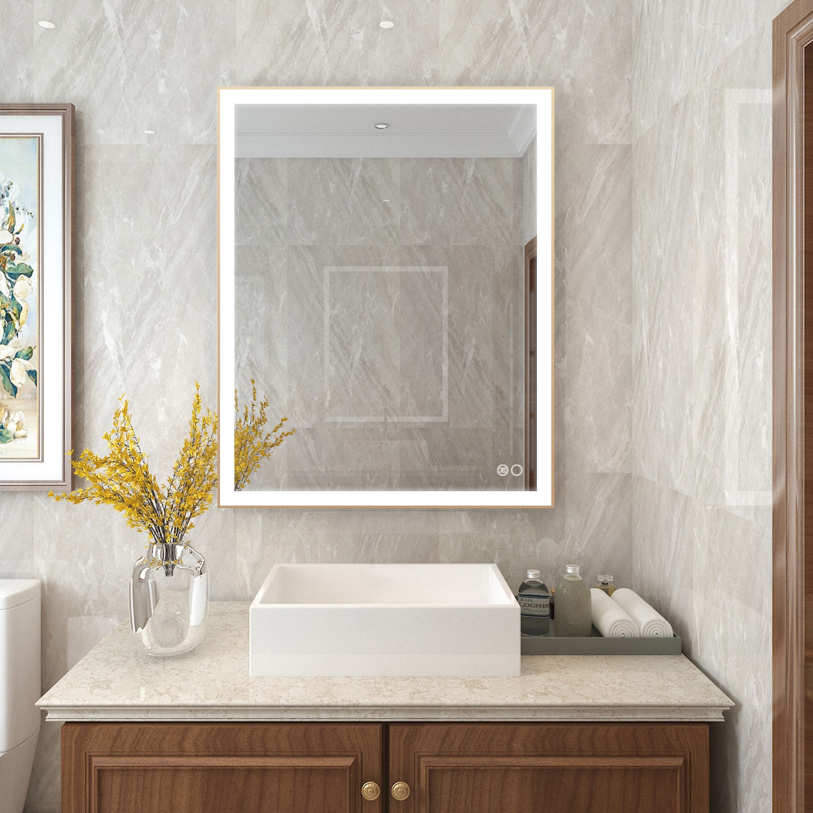 WELLFOR W5FM4032GD Framed-Bath-Mirrors - View #16
