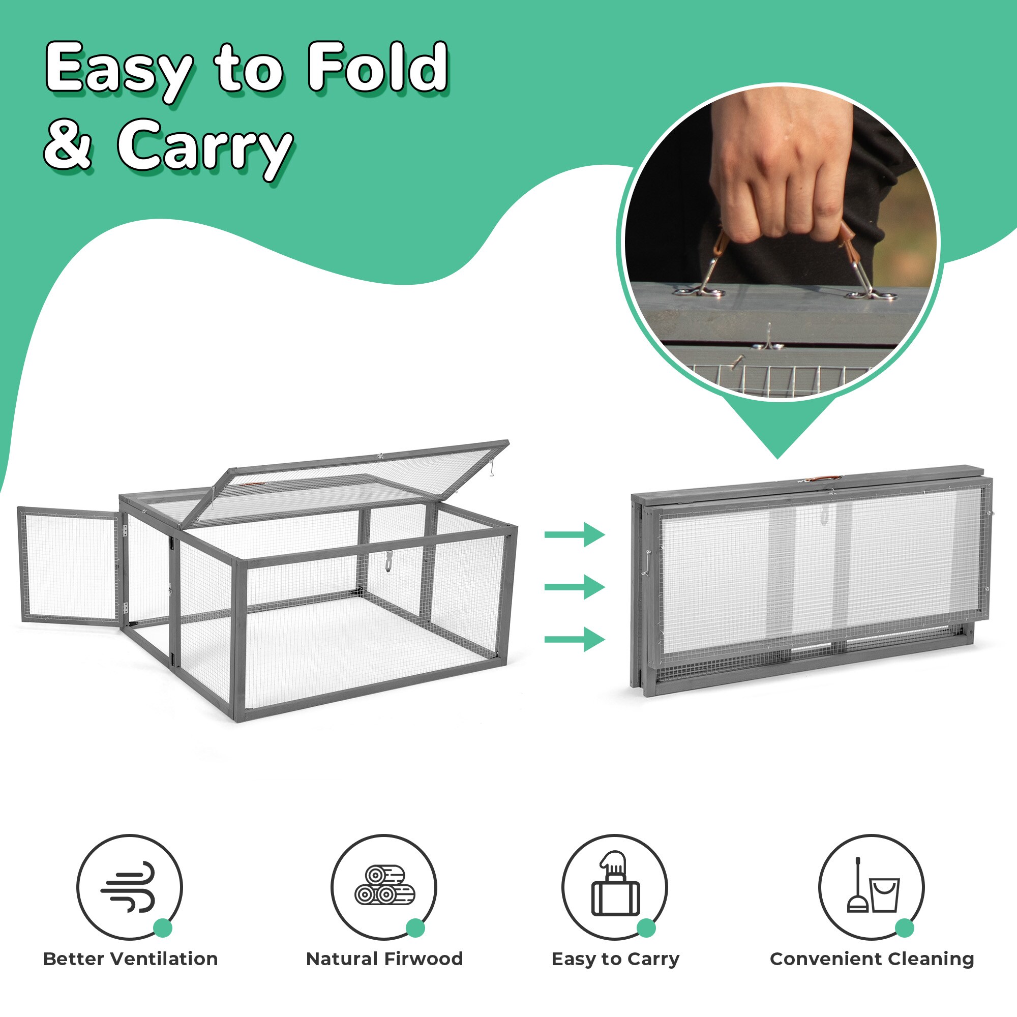 Coziwow CW12U0500-L02 Chicken-Coops-Rabbit-Hutches - View #3