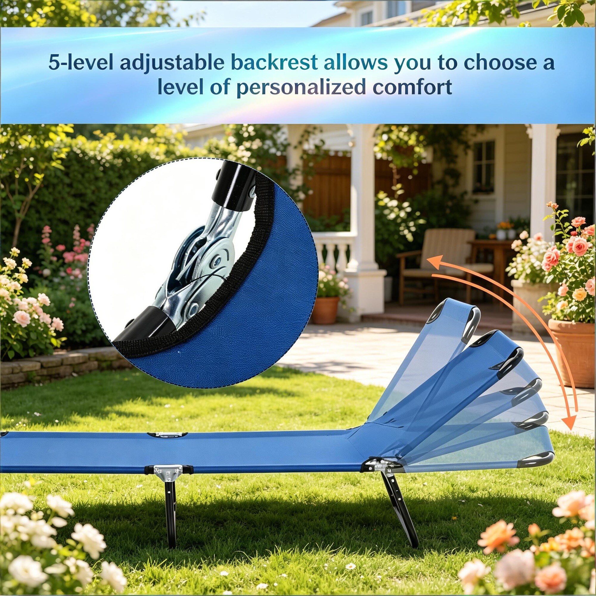 HyperDrop Cart Outdoor Pool Chaise Lounge Chair Heavy-Duty Sunbathing ...