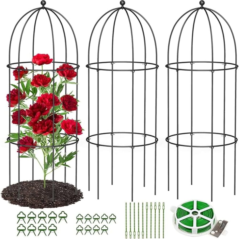 Esazn 47.2-in Plastic-coated steel Round Tomato Cage #SRY-16T-BLUE