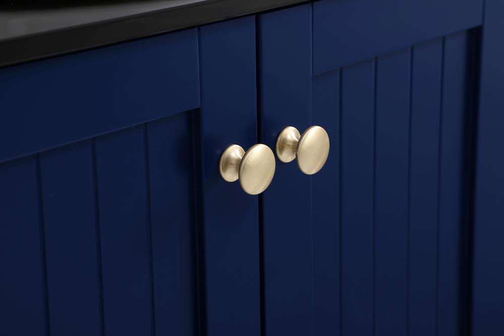 Blue and Gold 36" Steel and Porcelain Bathroom Vanity