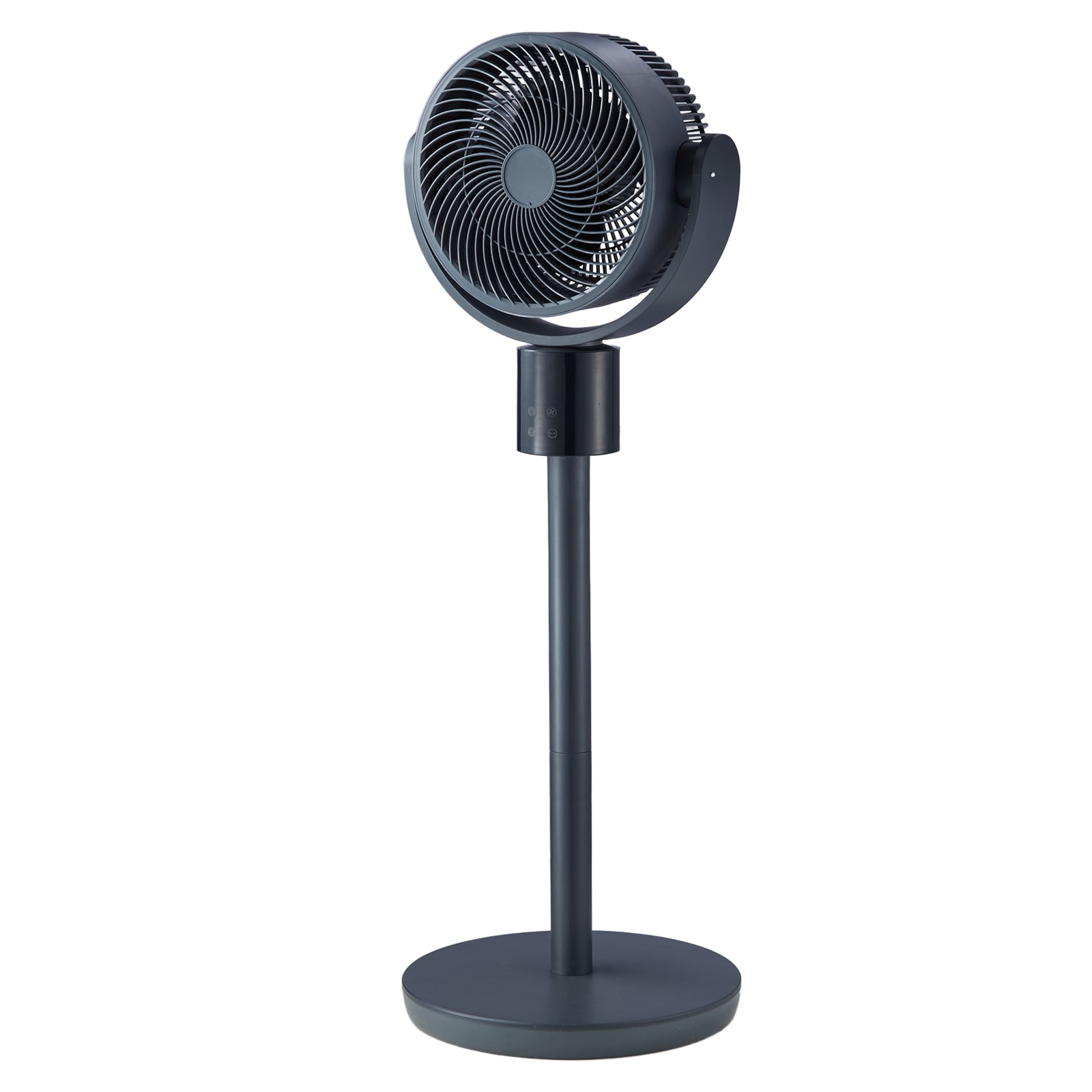VEVOR 7-Inch Pedestal Fan  Oscillating Standing Floor Fan with DC Motor  Remote Control  12 Speeds and 3 Modes  15H Timer  Adjustable Height  Quiet for Home  Bedroom  Living Room  Study Room  Blue Gray