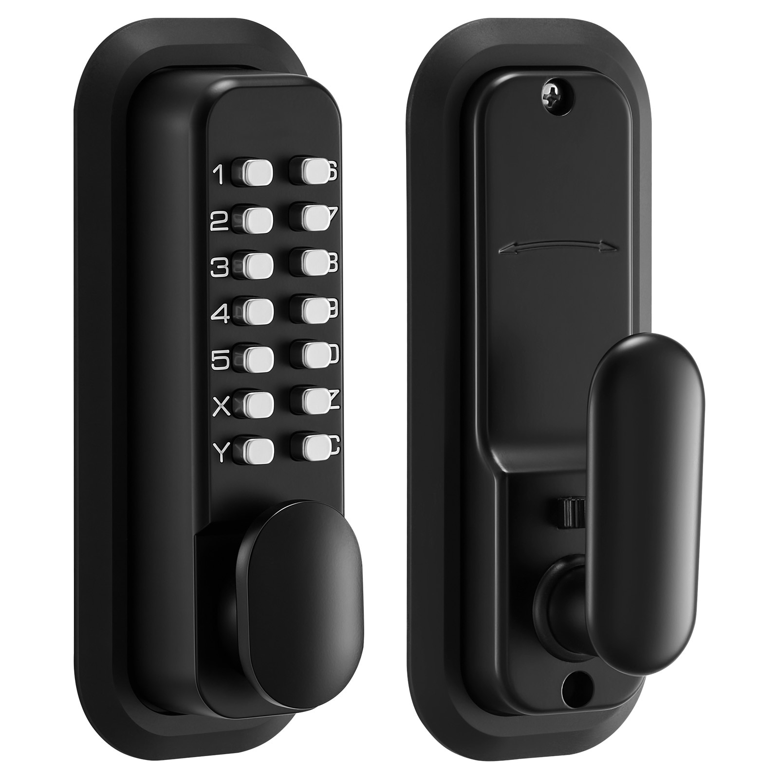 GIVIMO Single-Sided Mechanical Keyless Entry Door Lock with 4-7 Digit Code Zinc Alloy Black