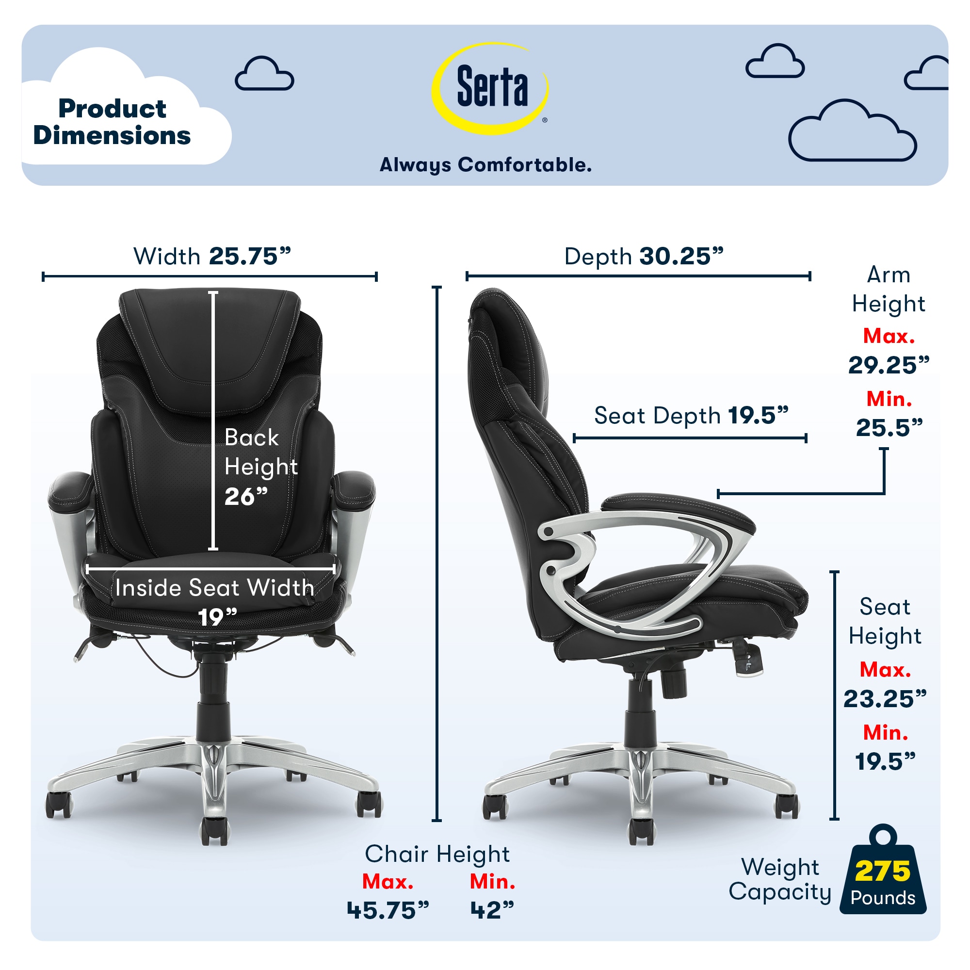 Serta 43807A Office-Chairs - View #3