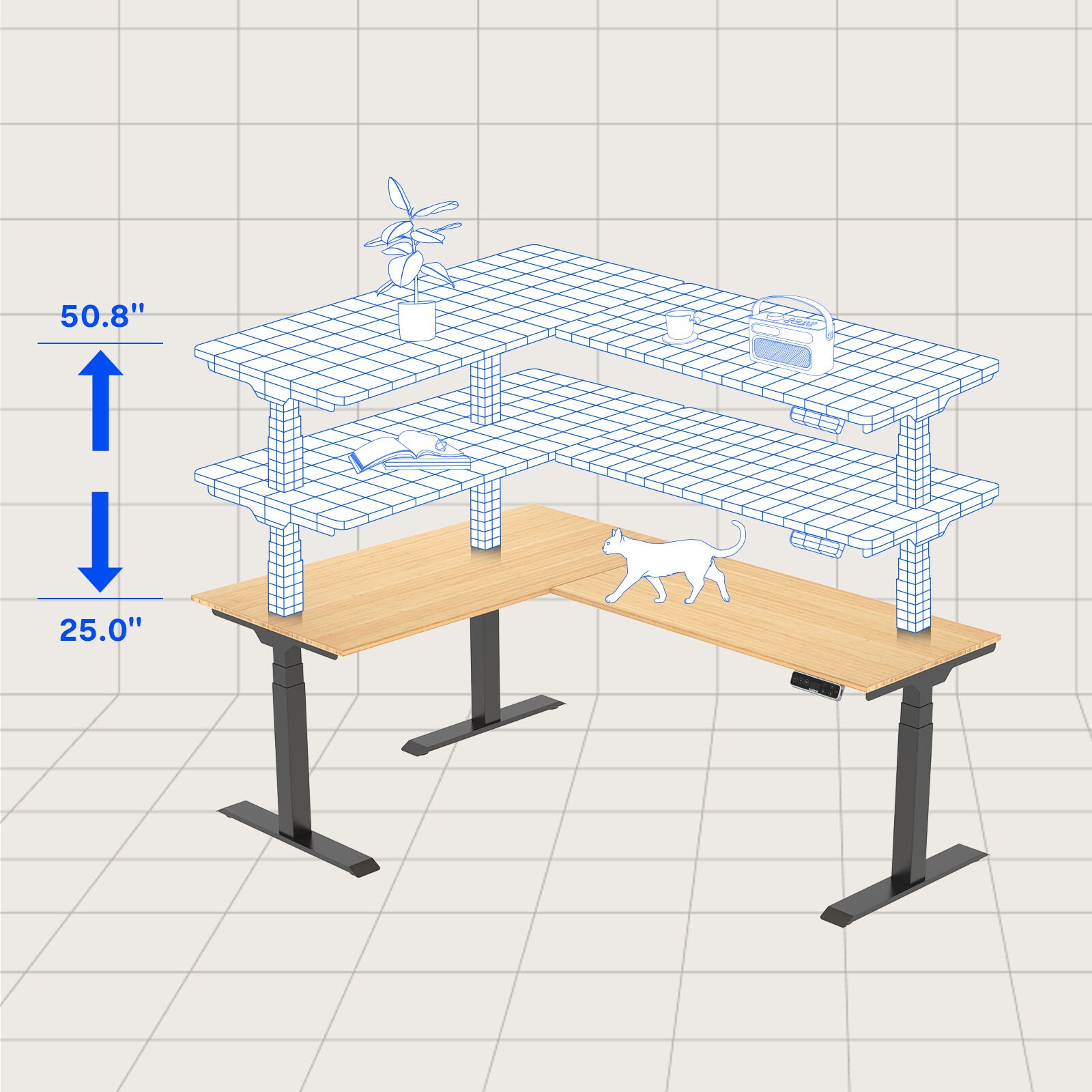 FlexiSpot E7LBR557624LB-ZB desks - View #3