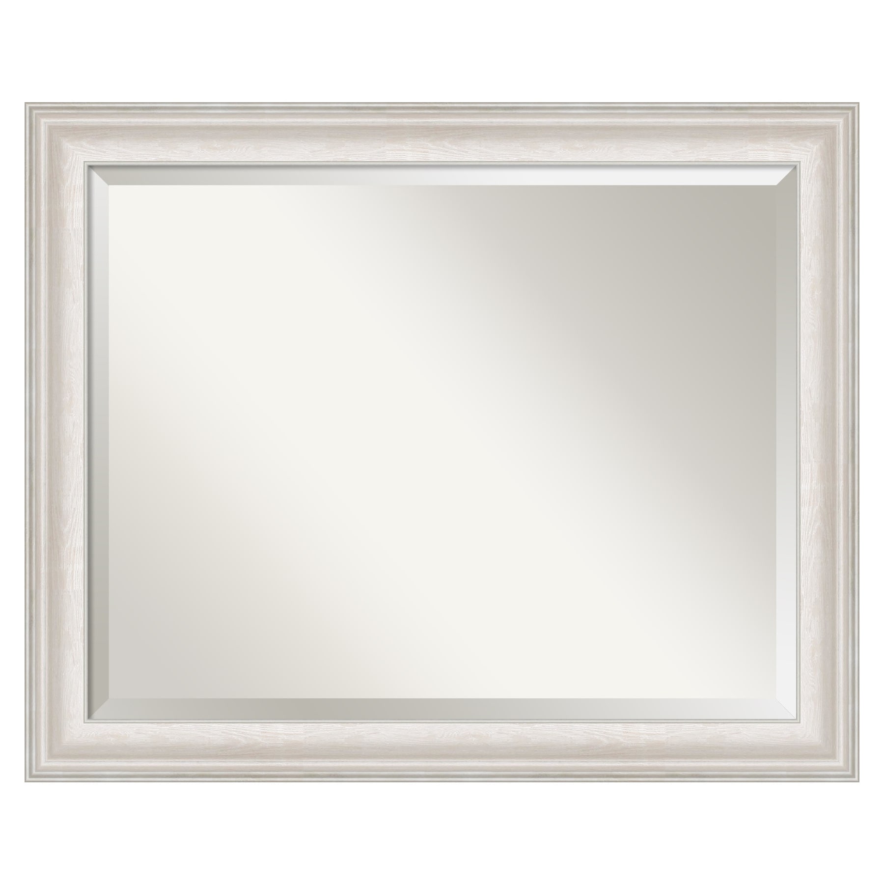 Trio White Wash Silver Rectangular Wall Mirror