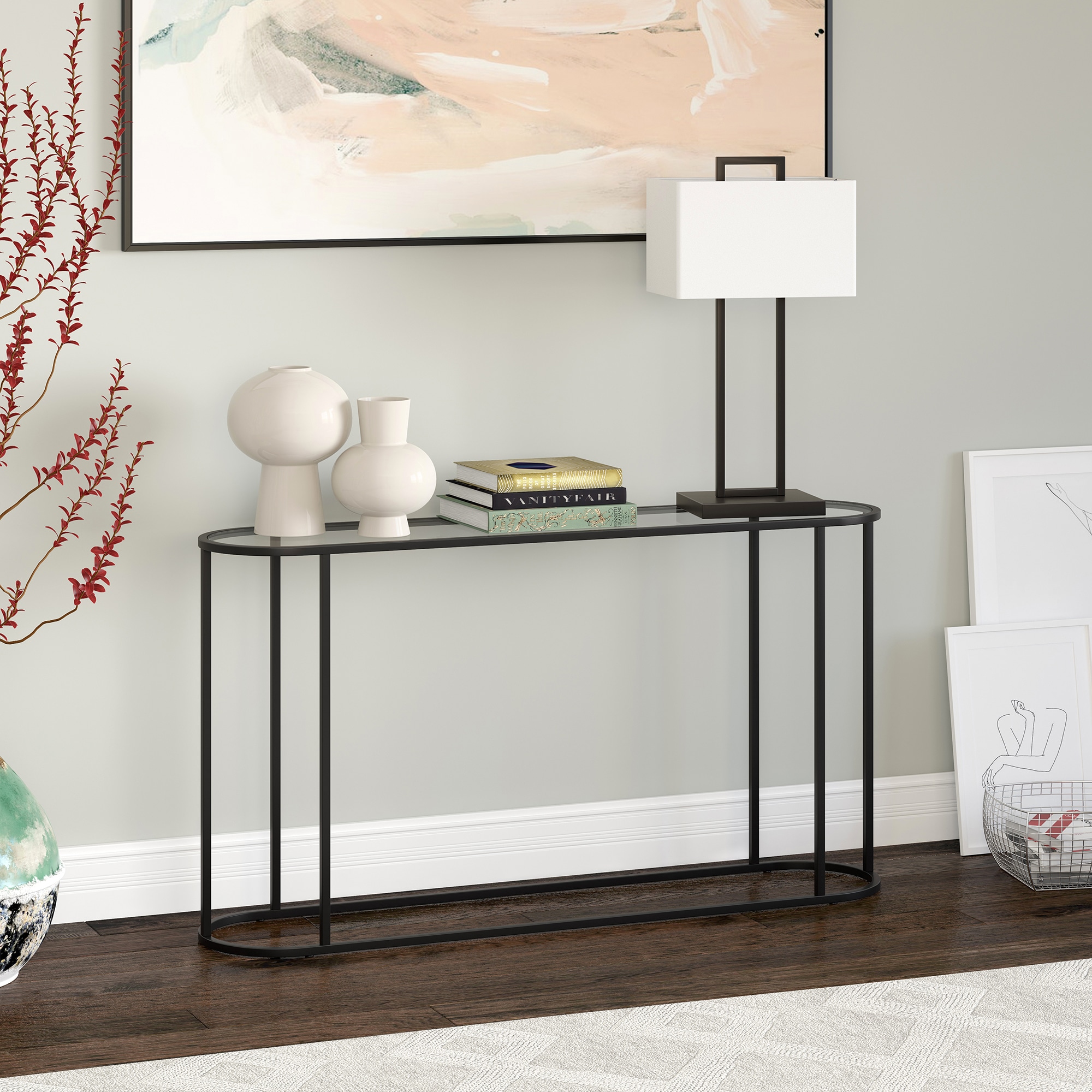 Hailey Home Midcentury Blackened Bronze Console Table AT1214 at Lowes.com