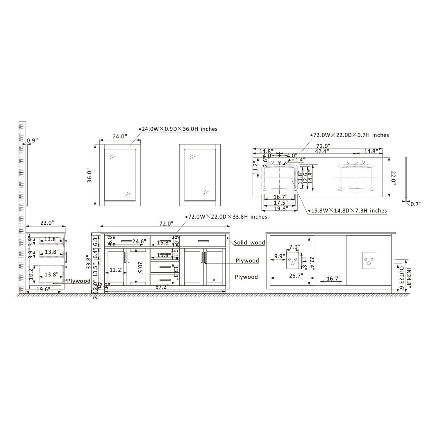 Altair 531072-WH-CA Bath-Vanity-Combo - View #10