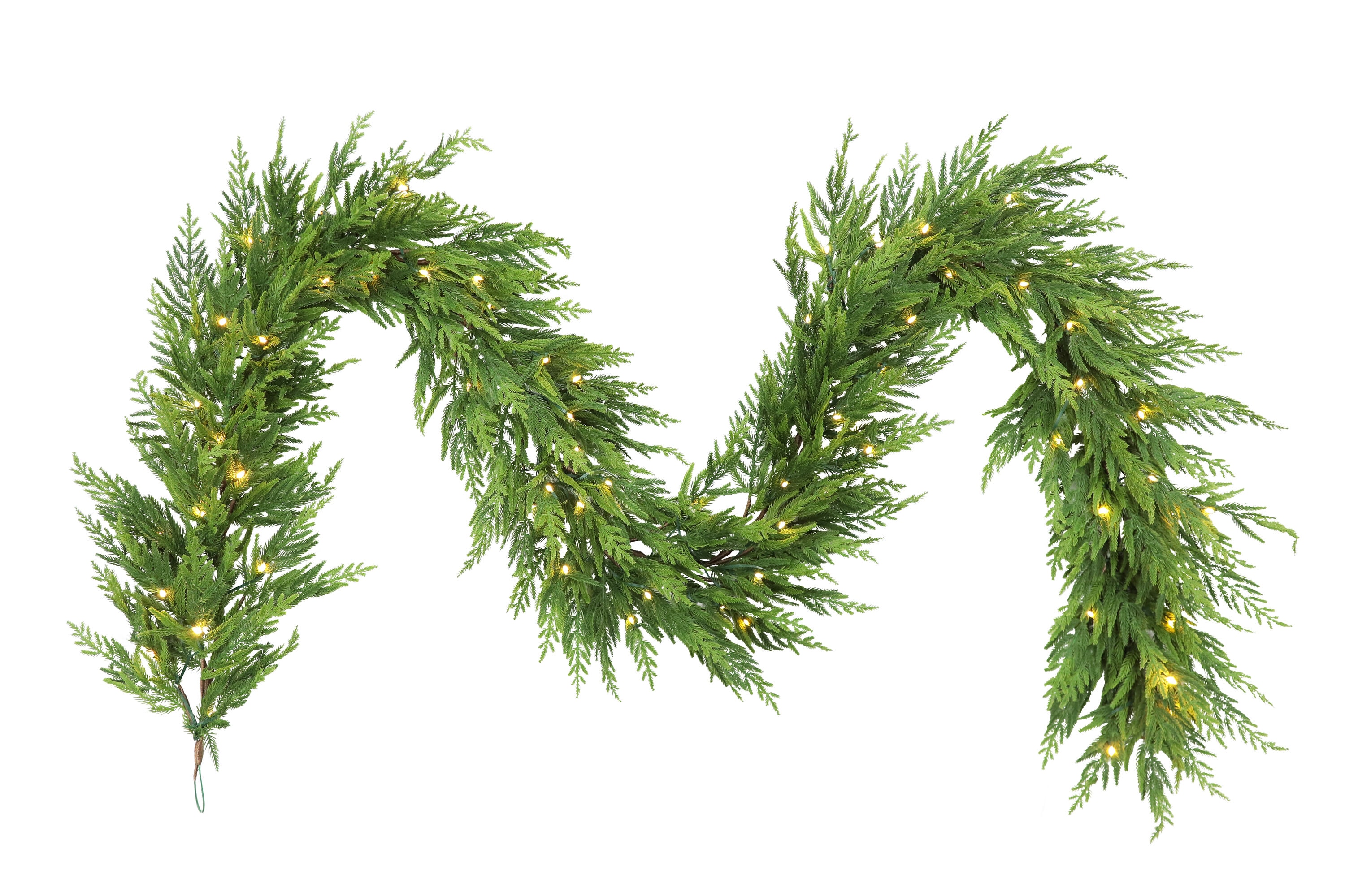 Holiday Living Indoor/Outdoor Pre-lit Electrical outlet 9-ft Pine Artificial Garland with Multicolor LED Lights