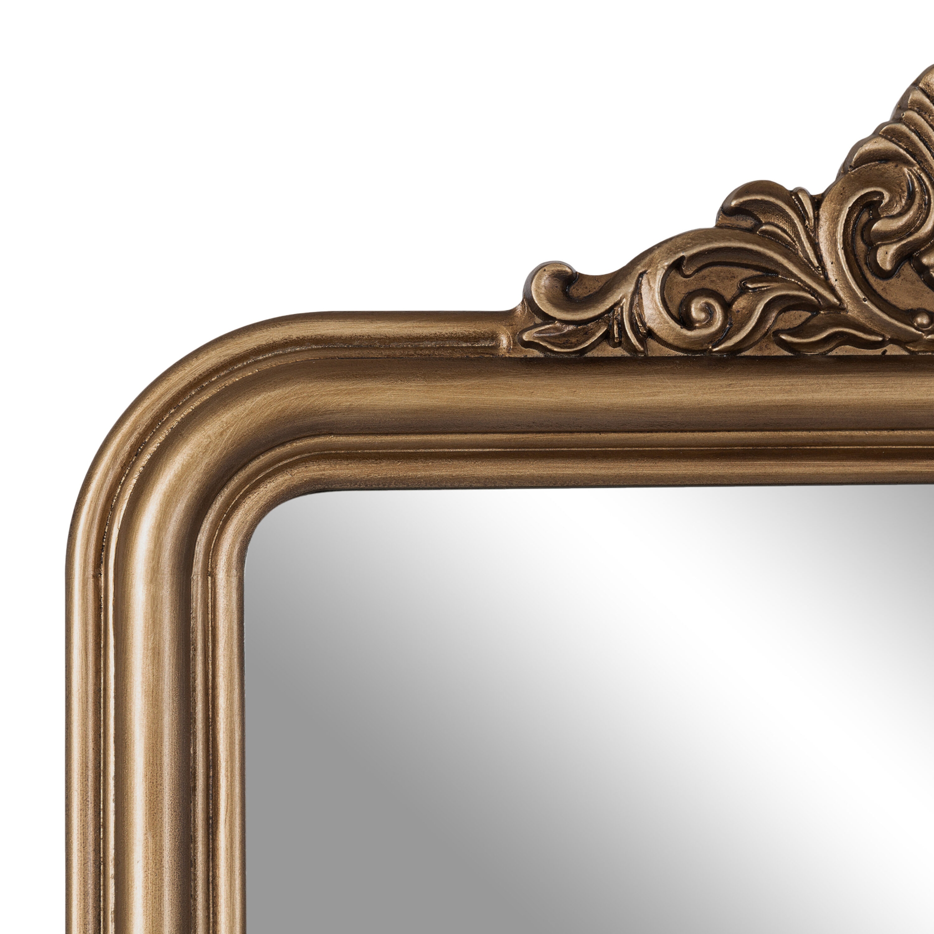 Antique Gold Arched Ornamental Bathroom Vanity Mirror 24"x36"